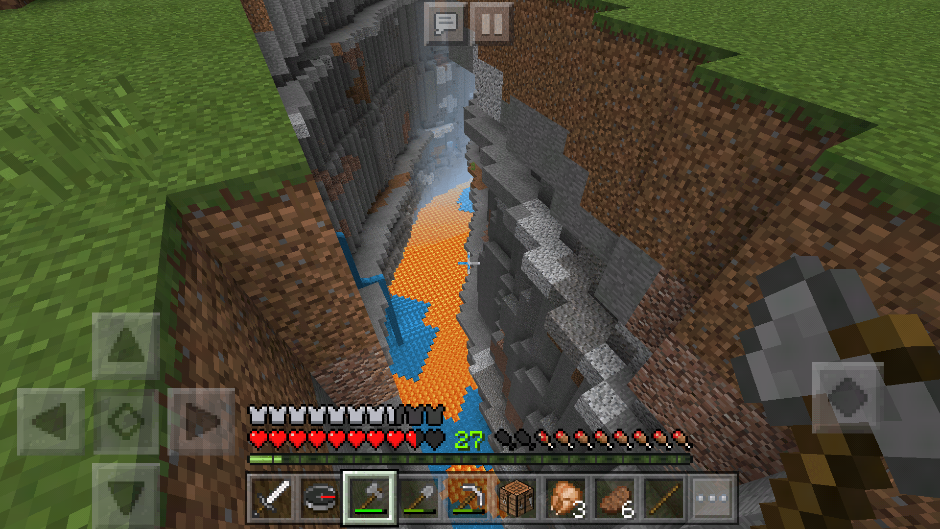 The biggest ravine i've ever seen... r/Minecraft