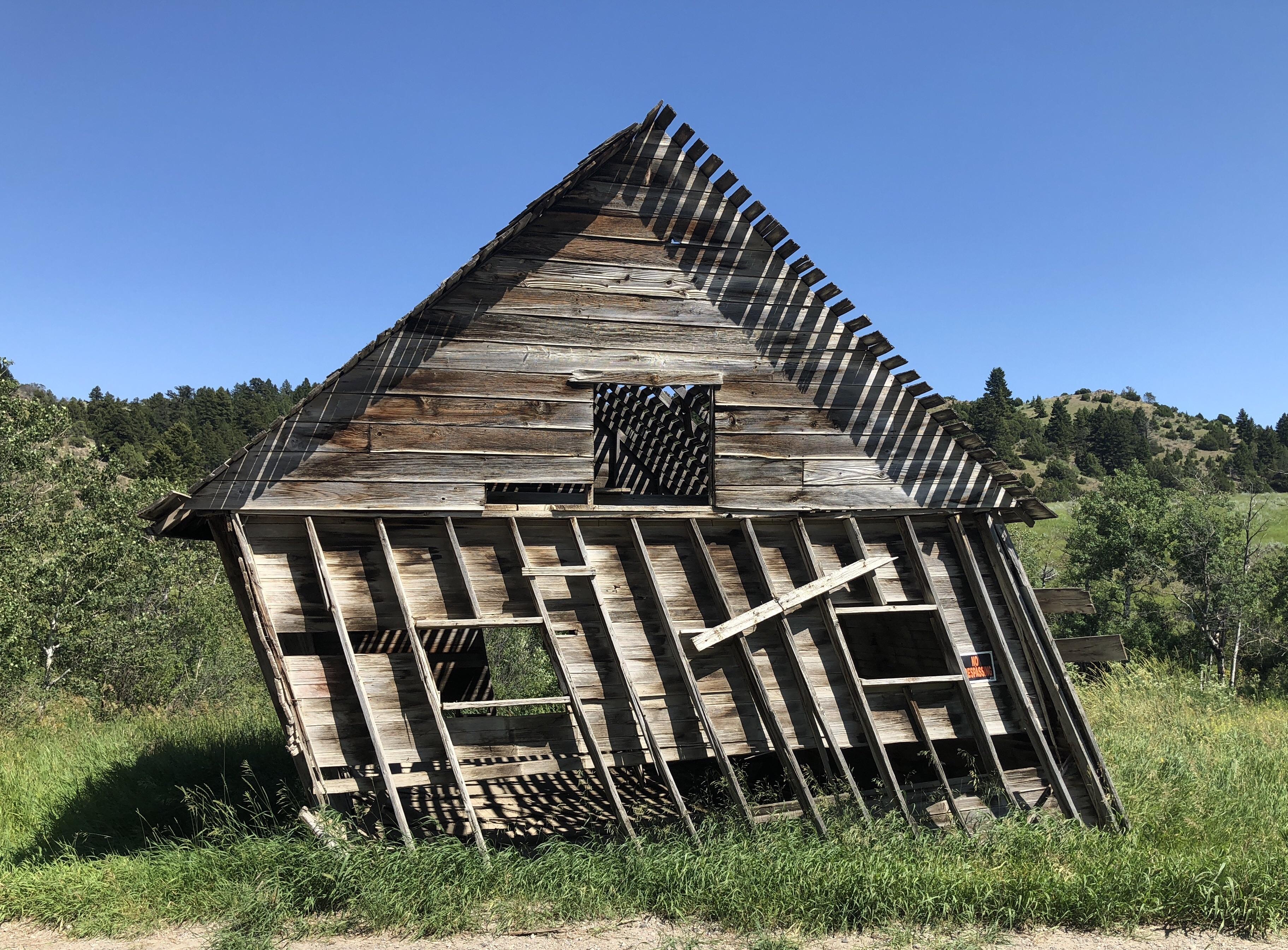 I love exploring old abandoned buildings out in the brush. This was