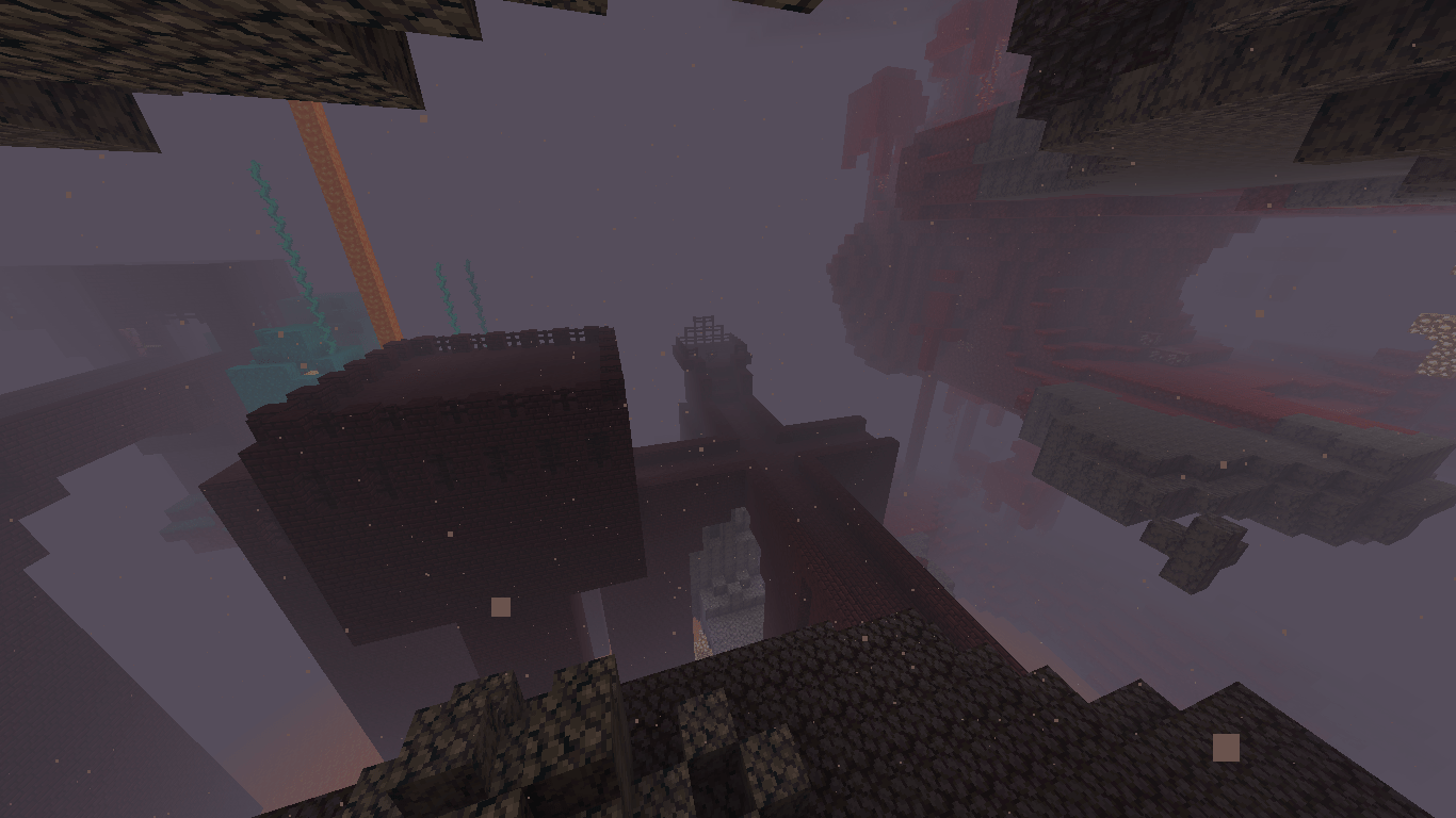 All of the nether biomes meeting near a fortress in the 20w15a snapshot
