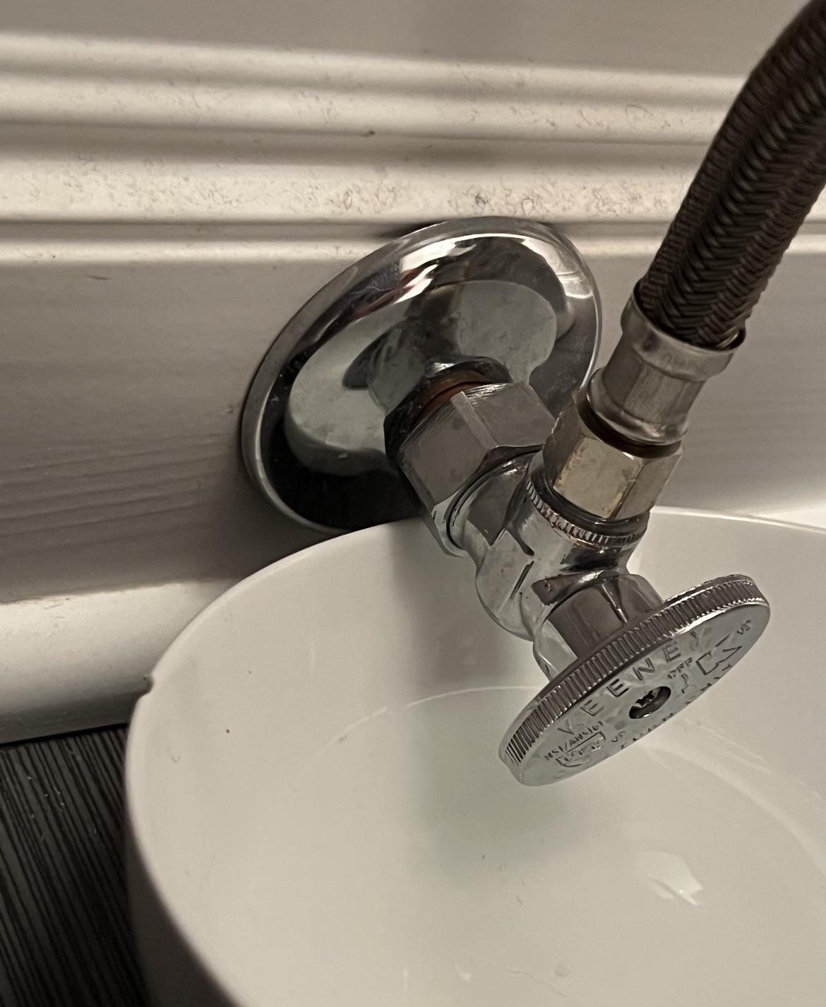 Toilet valve is leaking from the knob. This doesn’t have a packing nut