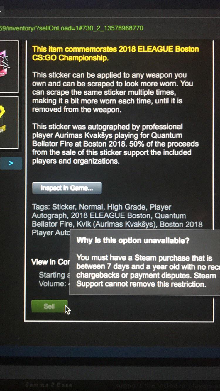 In order to sell ingame items on steam i must make a purchase on steam