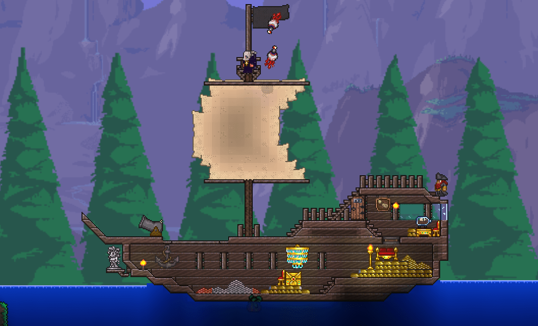 built a ship for my pirate r/Terraria