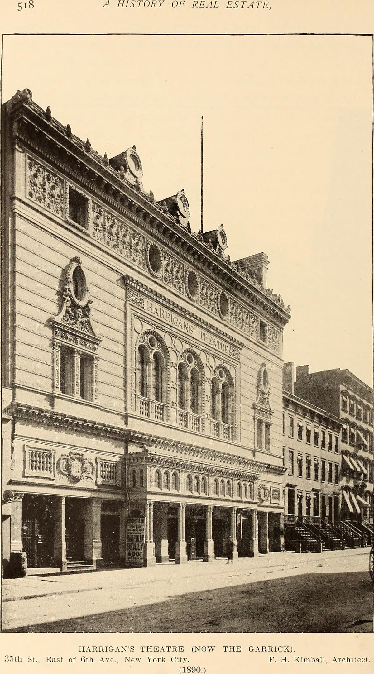 Garrick Theatre, New York City Built in 1890 and demolished in 1932