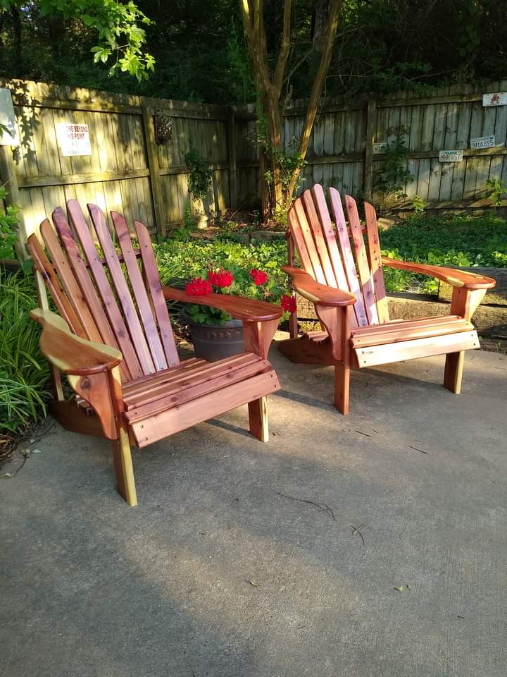 Red Cedar Adirondack chairs using the Jackman Works plans r/woodworking