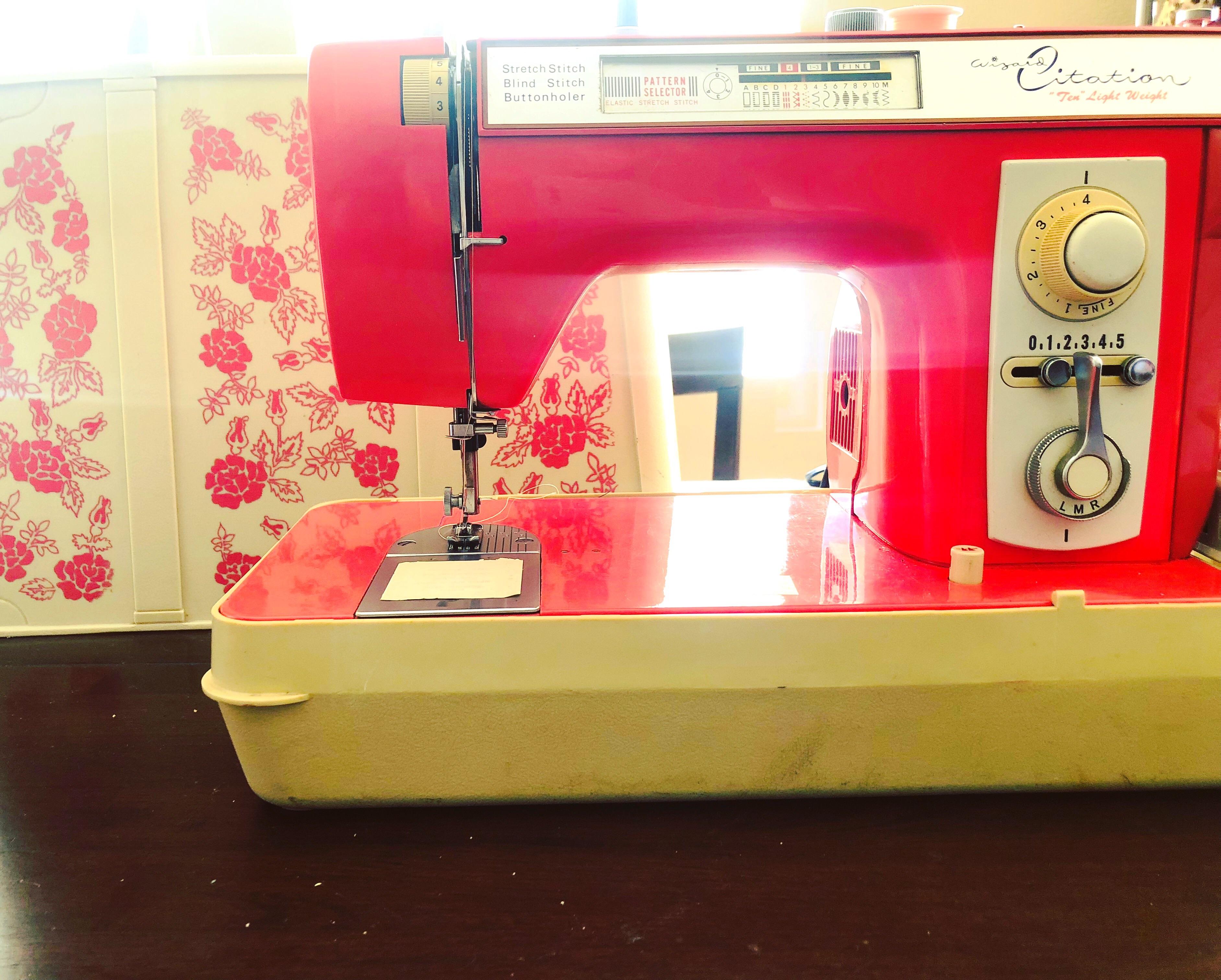 This beautiful find...Vintage Coral Wizard Citation sewing machine r