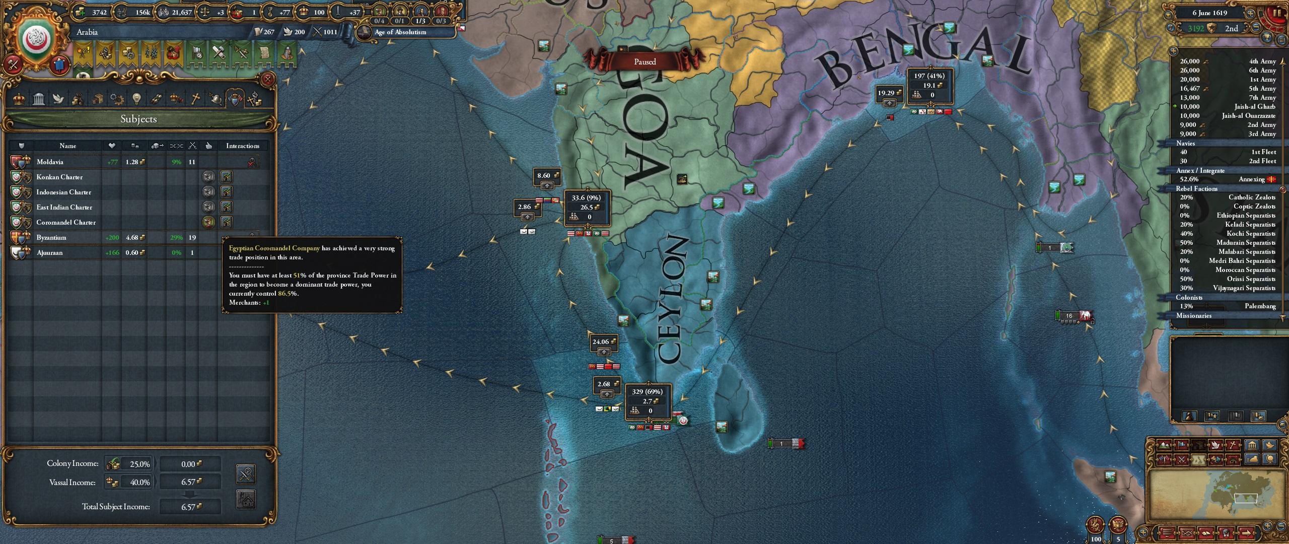 Why am I not getting the merchant from the Coromandel Trade Company