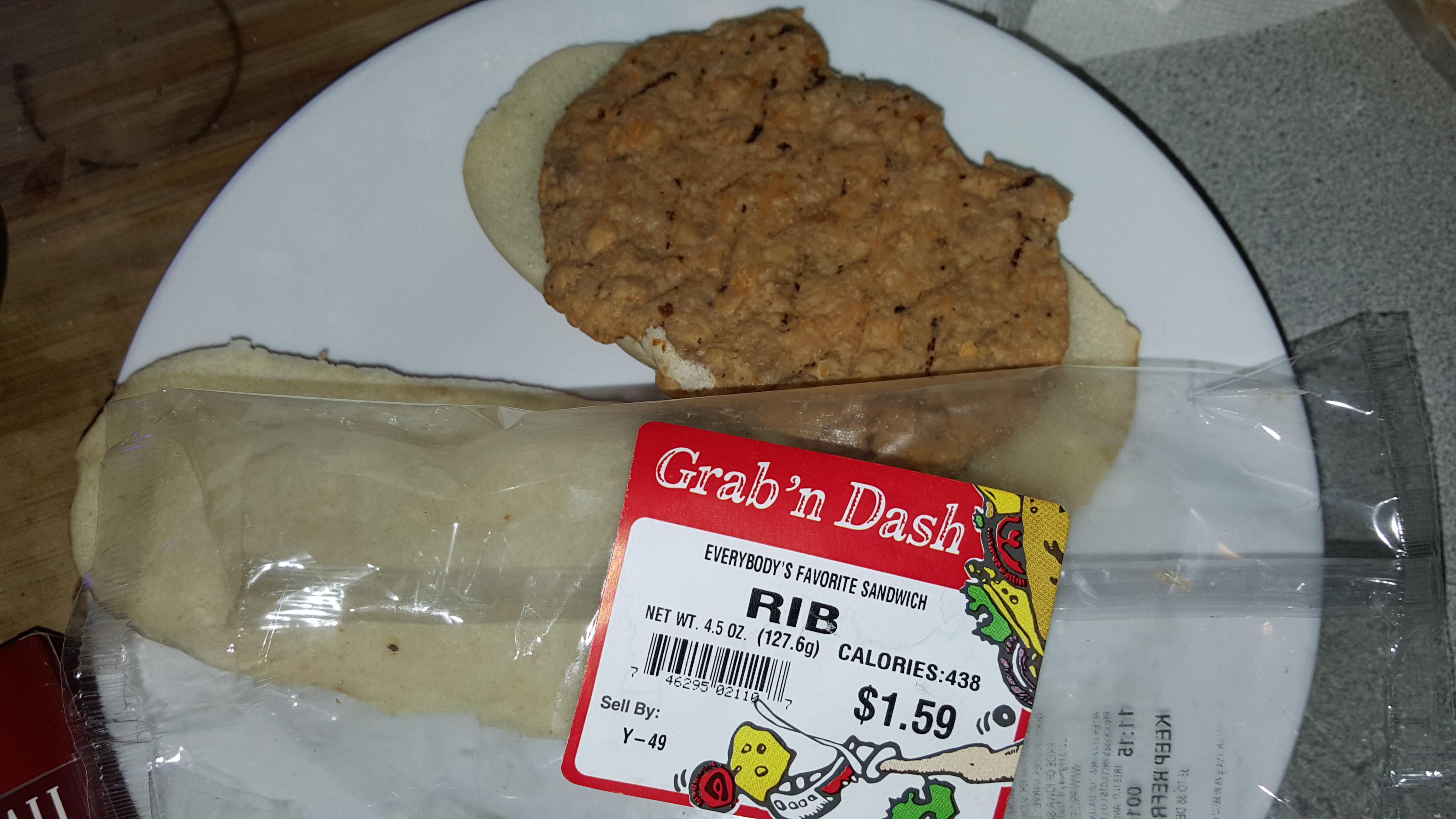 Gas station "RIB" sandwich. r/shittyfoodporn