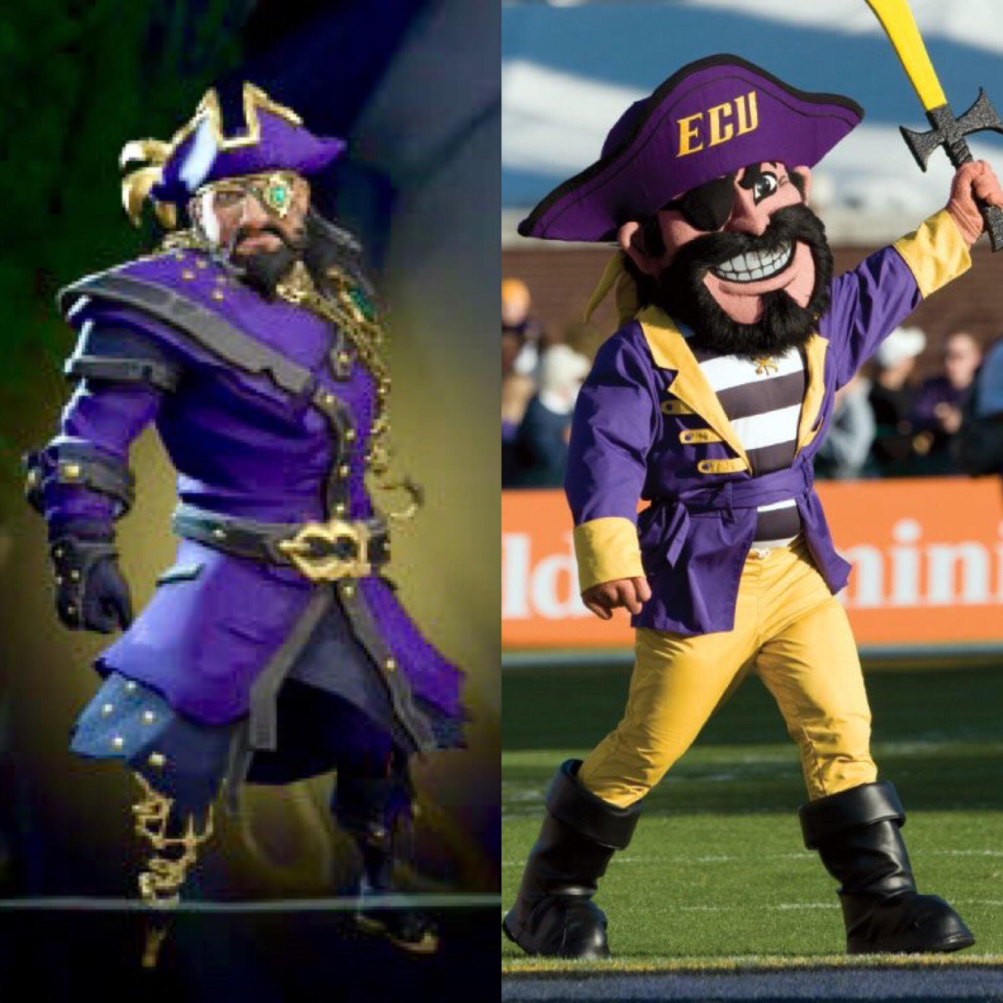 Apparently East Carolina University’s mascot is a pirate legend r