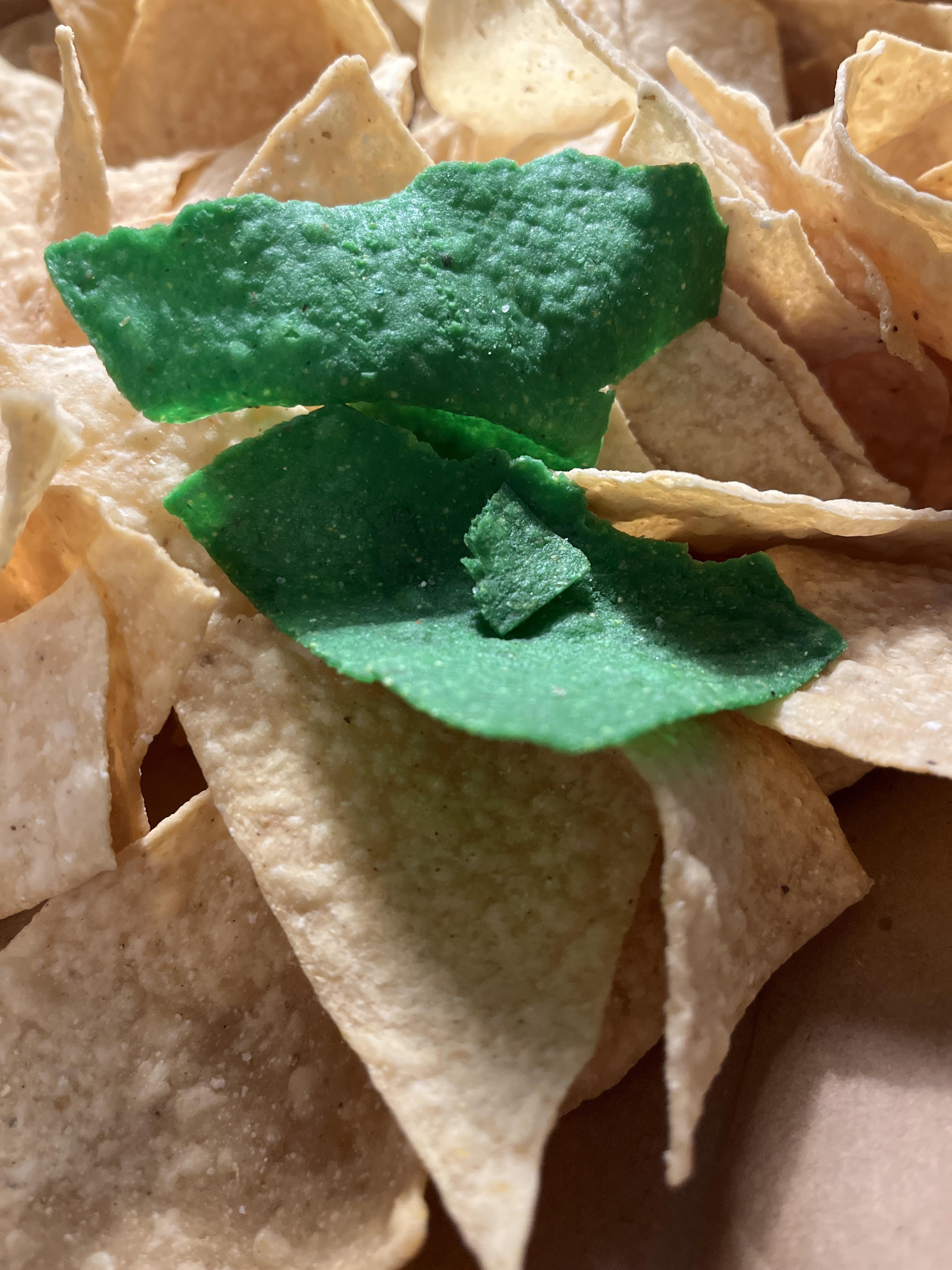 Why are these chips green? I got them from qdoba, a restaurant not