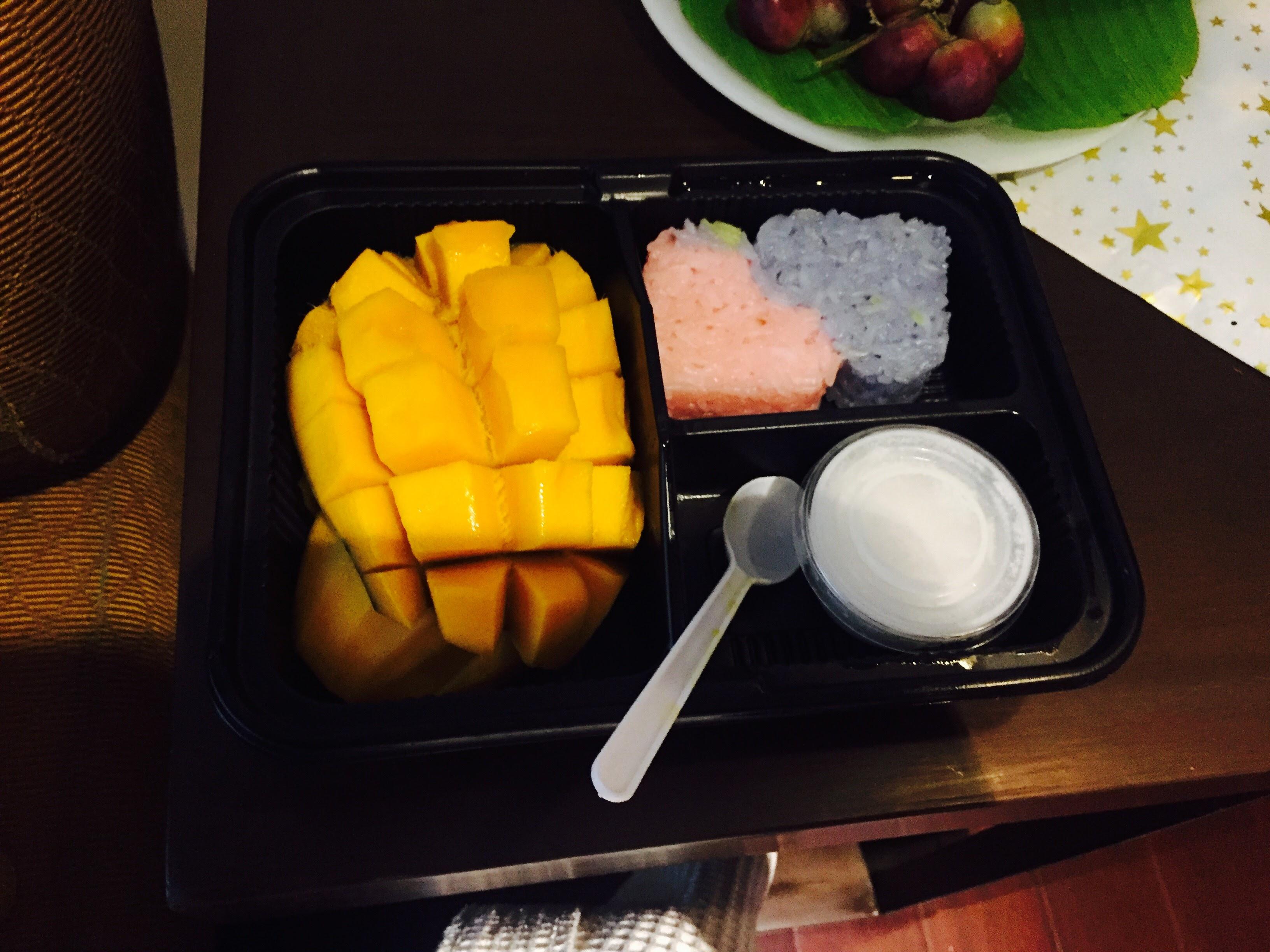 Mango sticky rice bought from Big C supermarket in Thailand vegetarian