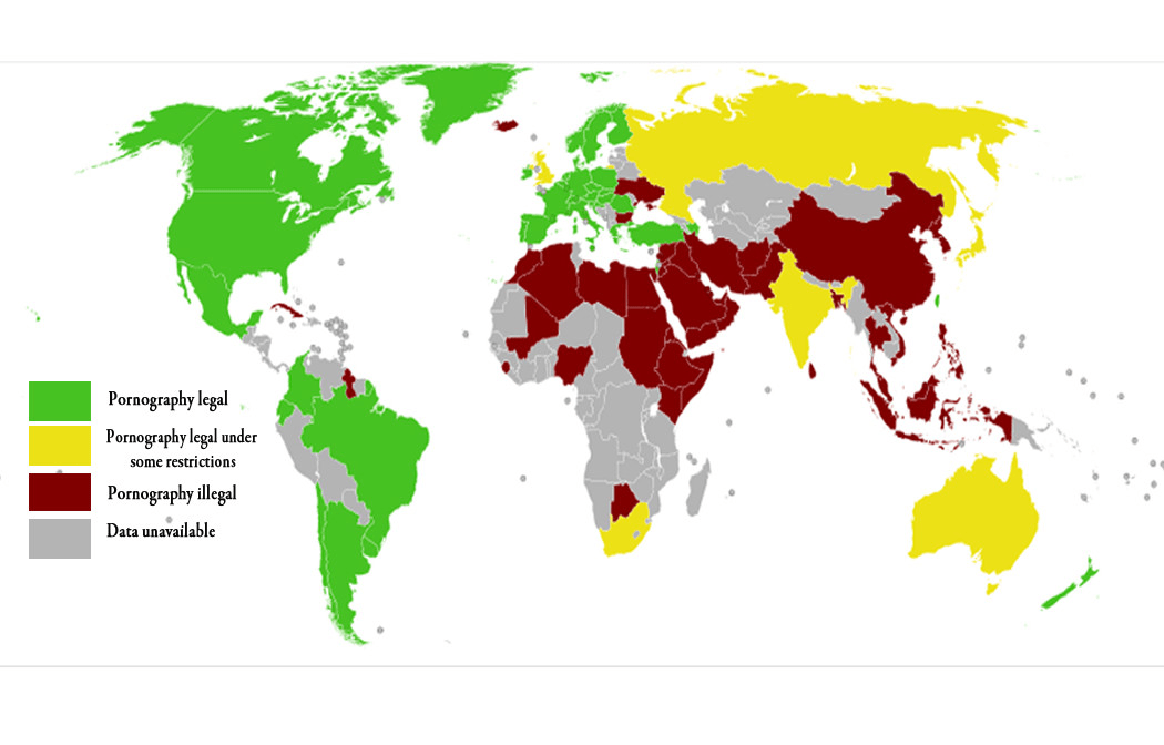 Porn Bans Around the World (2015) r/MapPorn