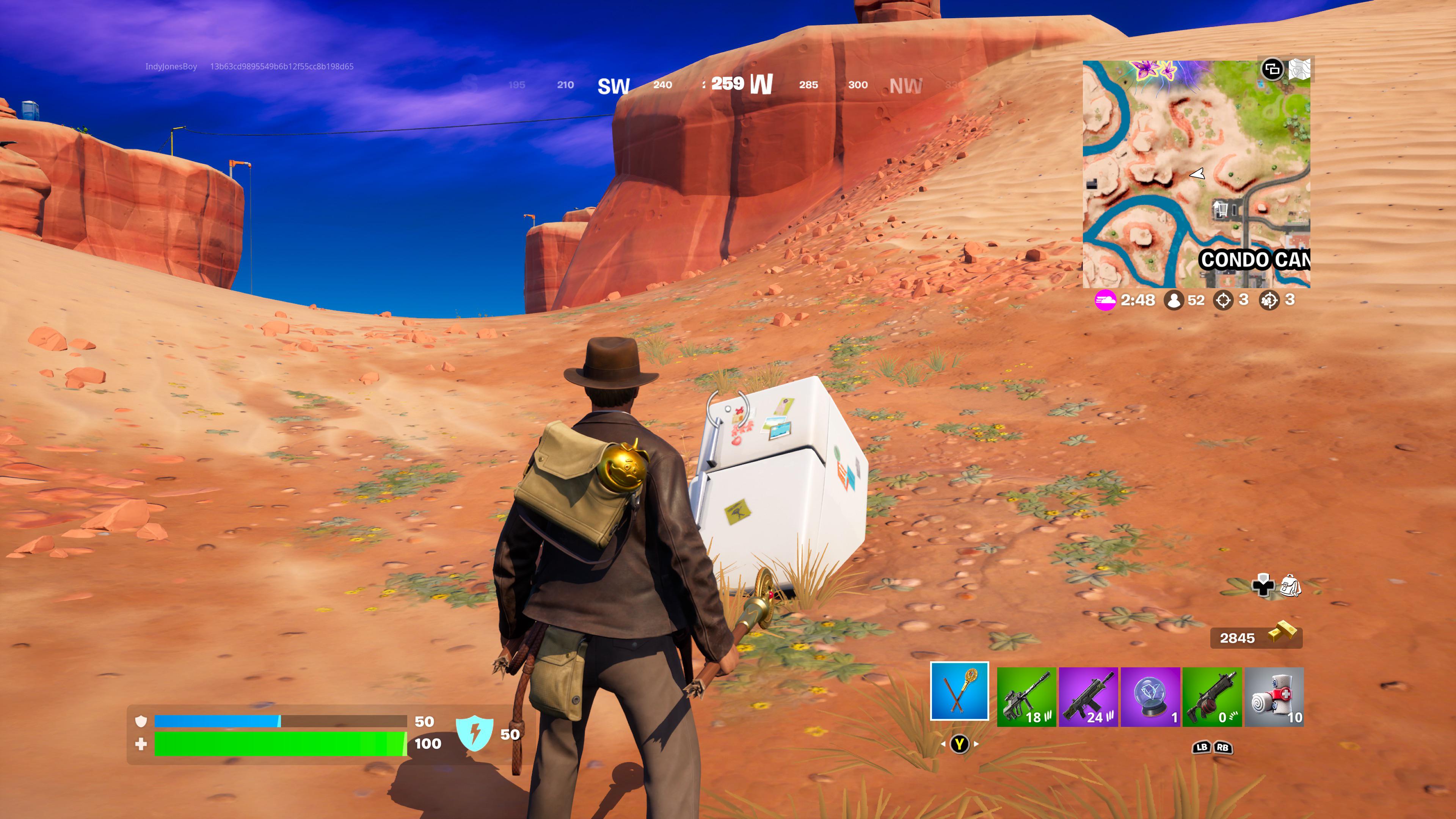 Just playing Fortnite dressed in the new Indiana Jones skin when I came