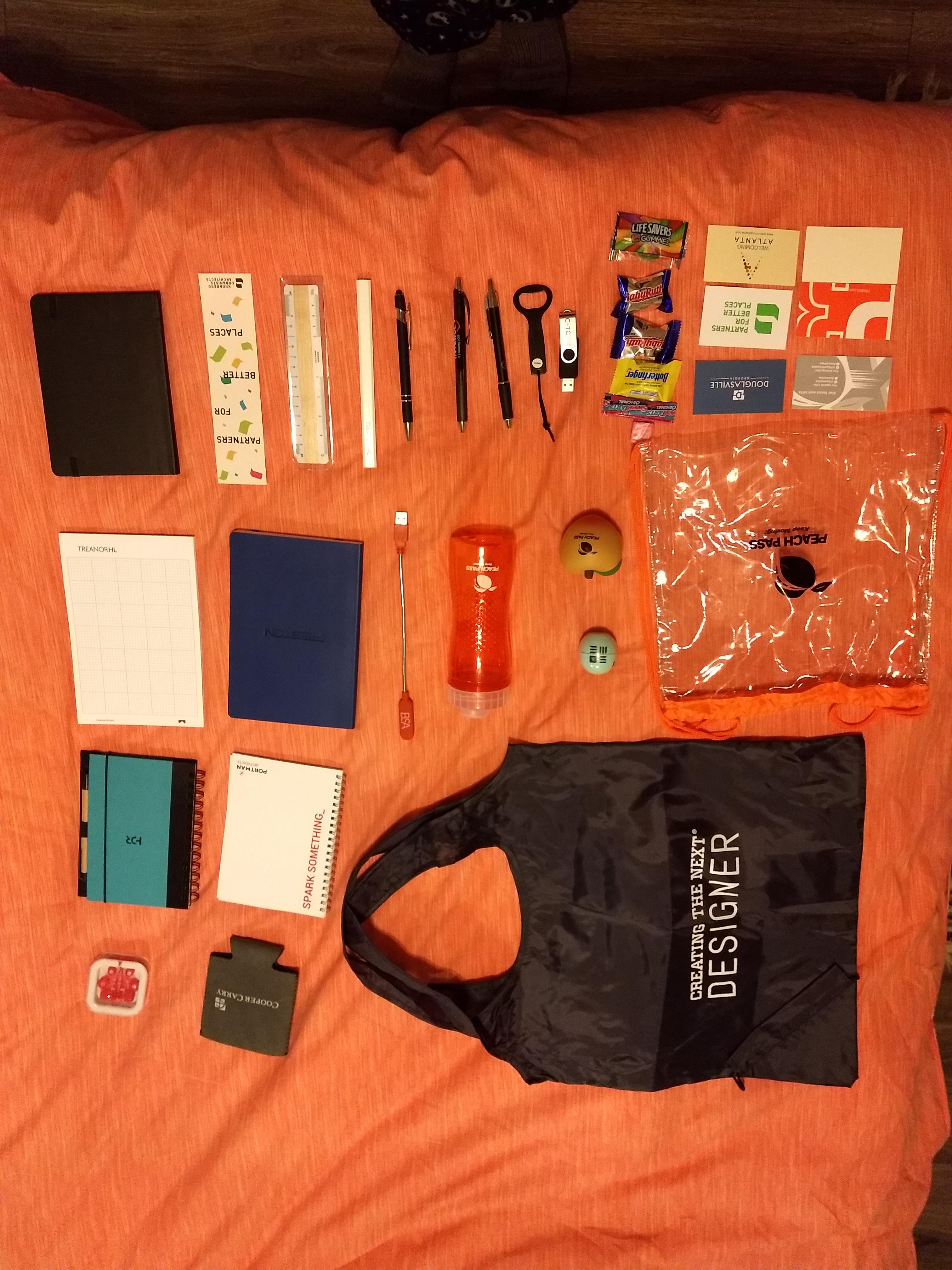 Career fair swag knolling