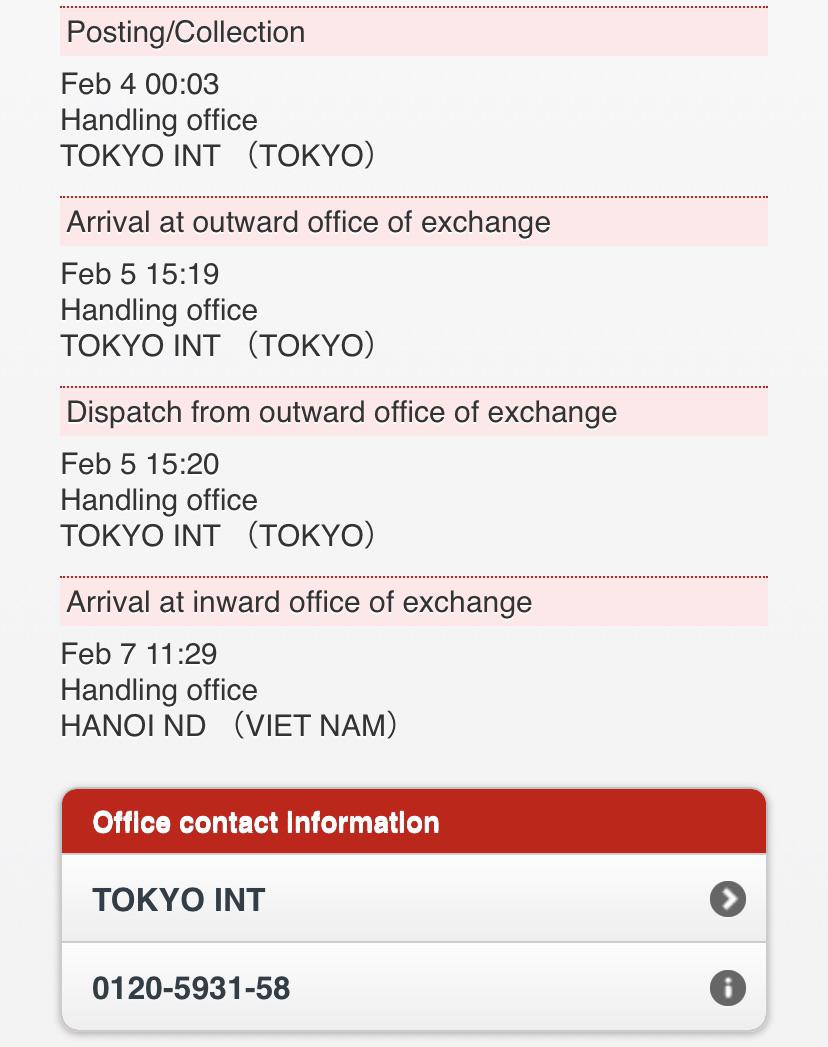 I have an AmiAmi order that’s been stuck at “Arrival at inwards office