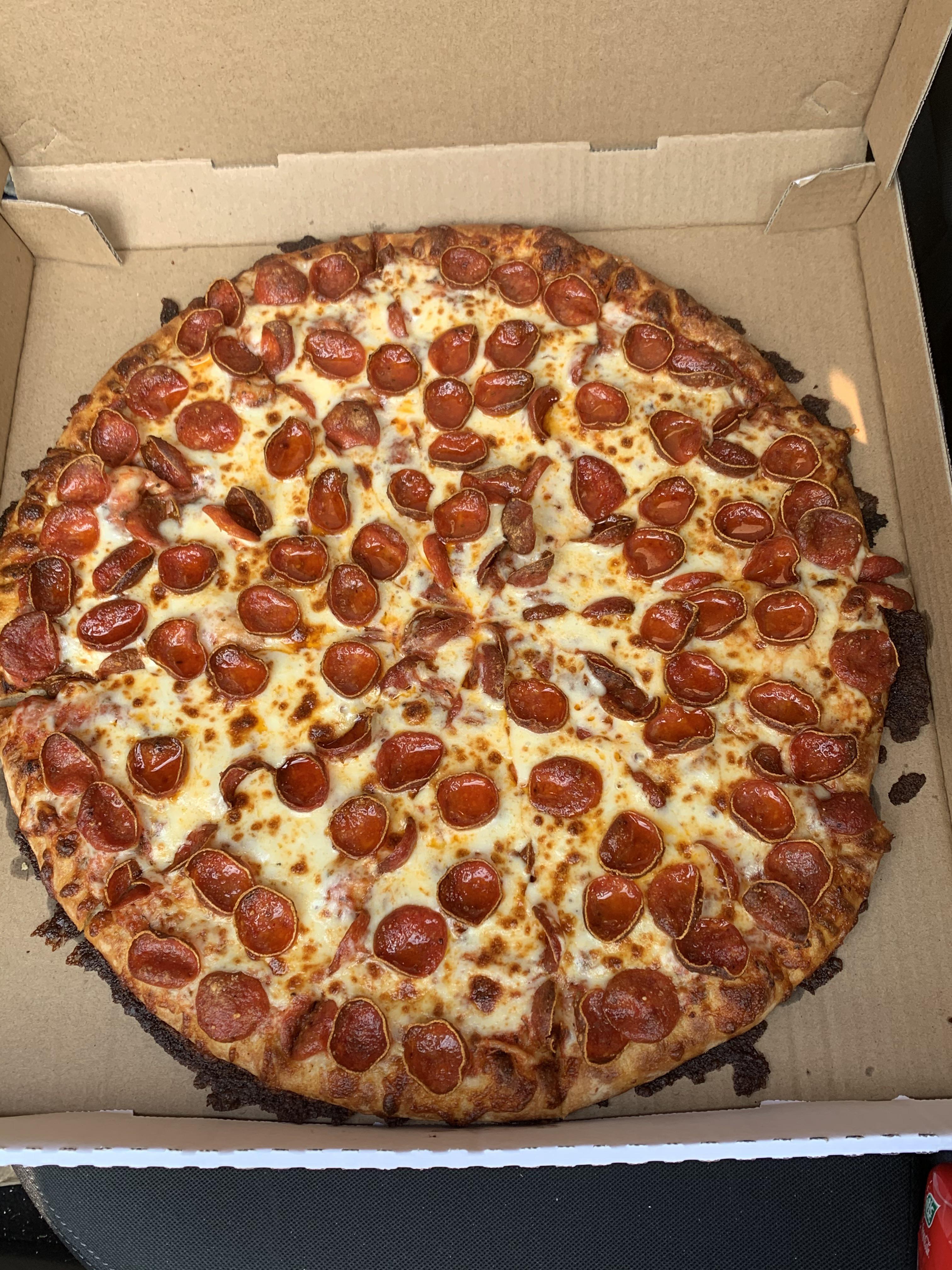Pepperoni pizza from Buckeye Piez in Zanesville, Ohio r/Pizza