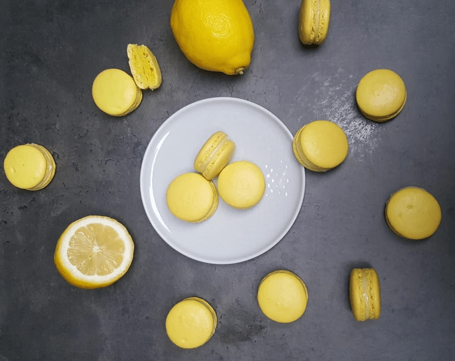 Lemon Macarons with white chocolate ganache r/Baking