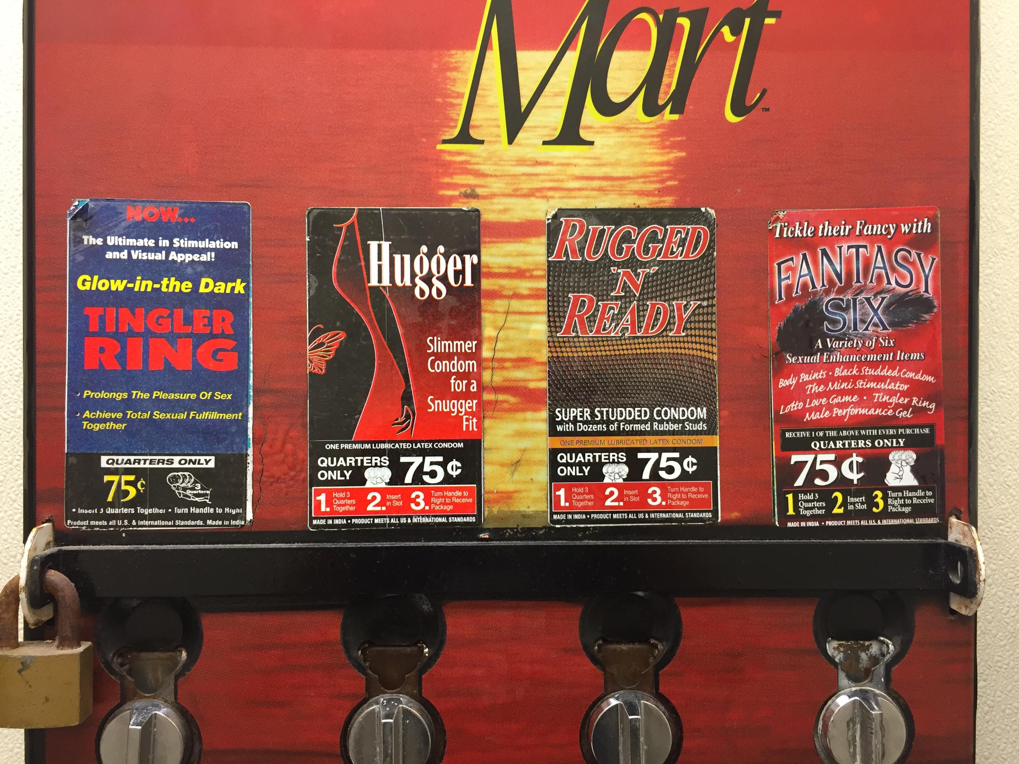 0.75 condoms in a gas station bathroom. r/mildlyinteresting