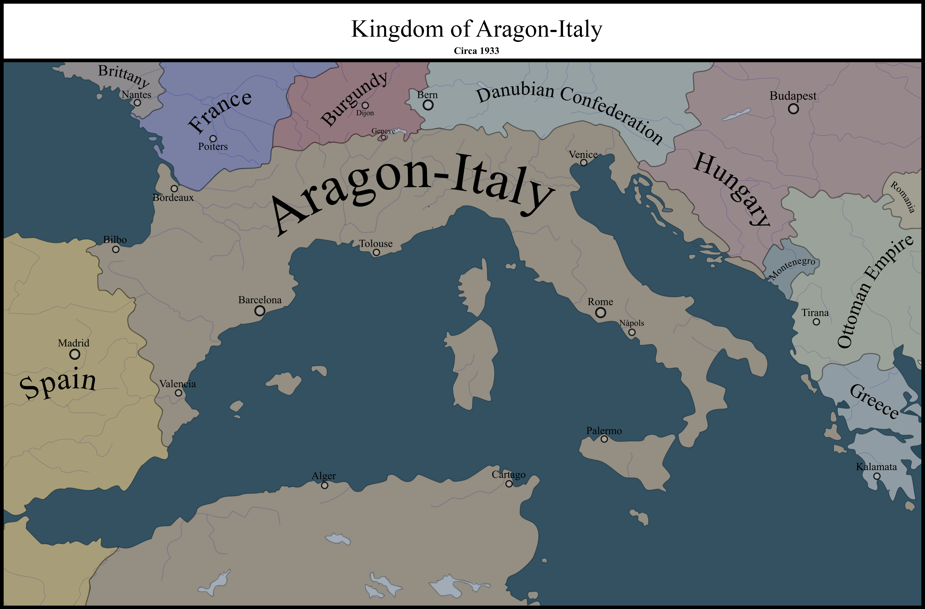 The Kingdom of AragonItaly, Circa 1933. r/victoria2