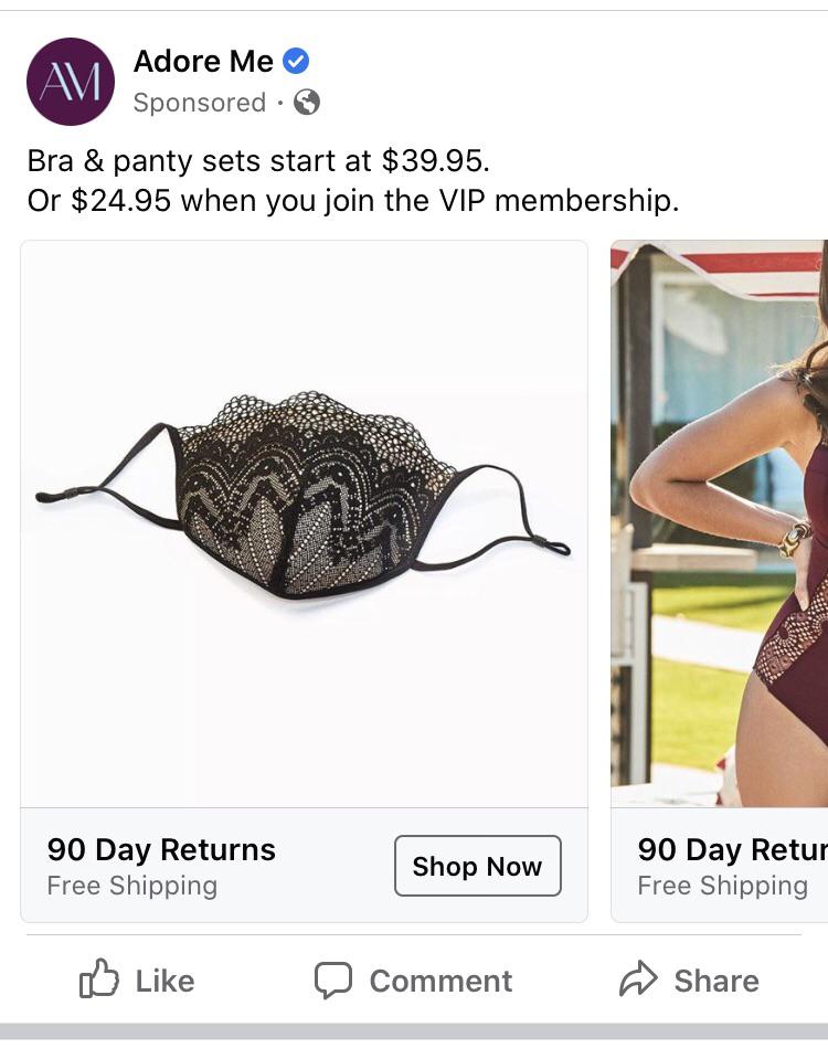 I saw this ad for a lingerie site on Facebook and it