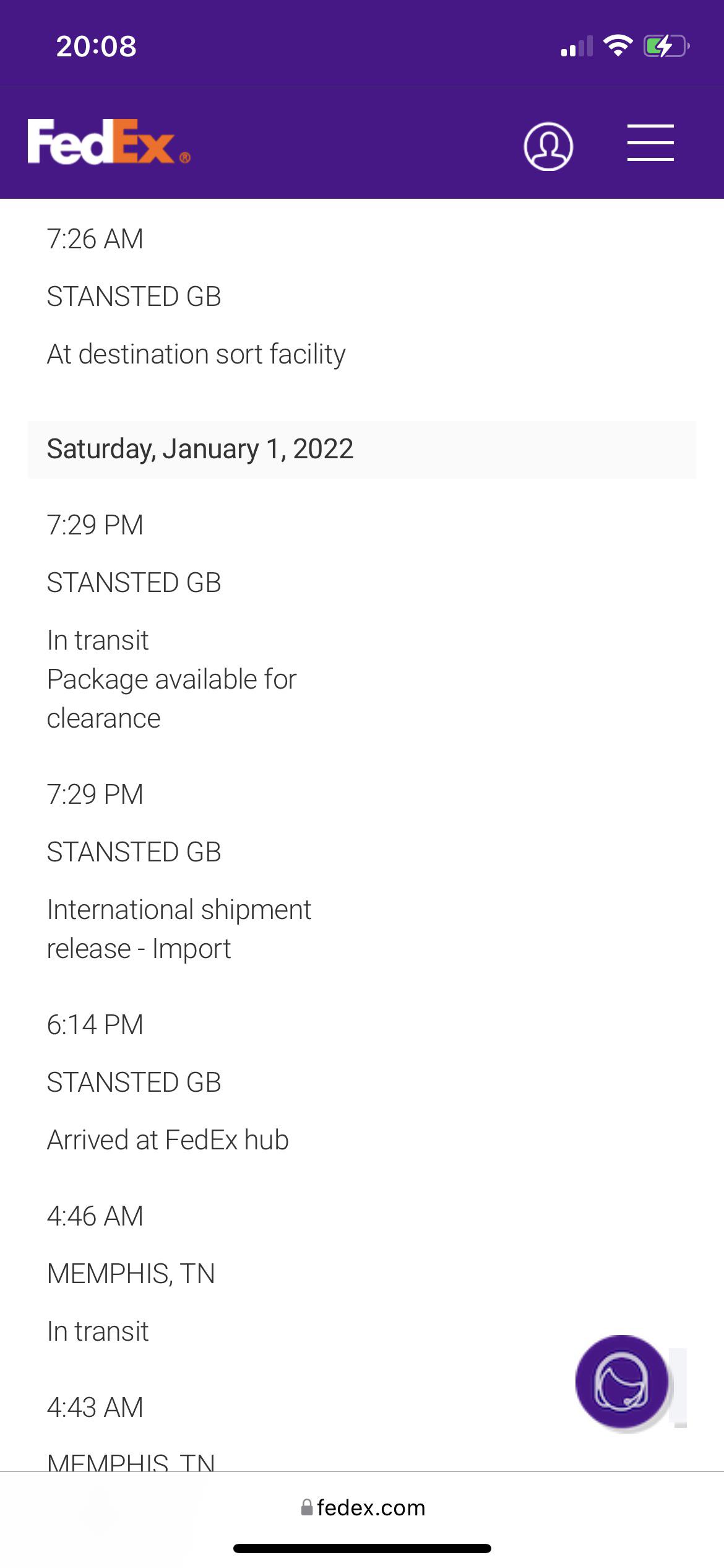 Quite impressed with FedEx delivery from USA to UK. Dispatched 29th and