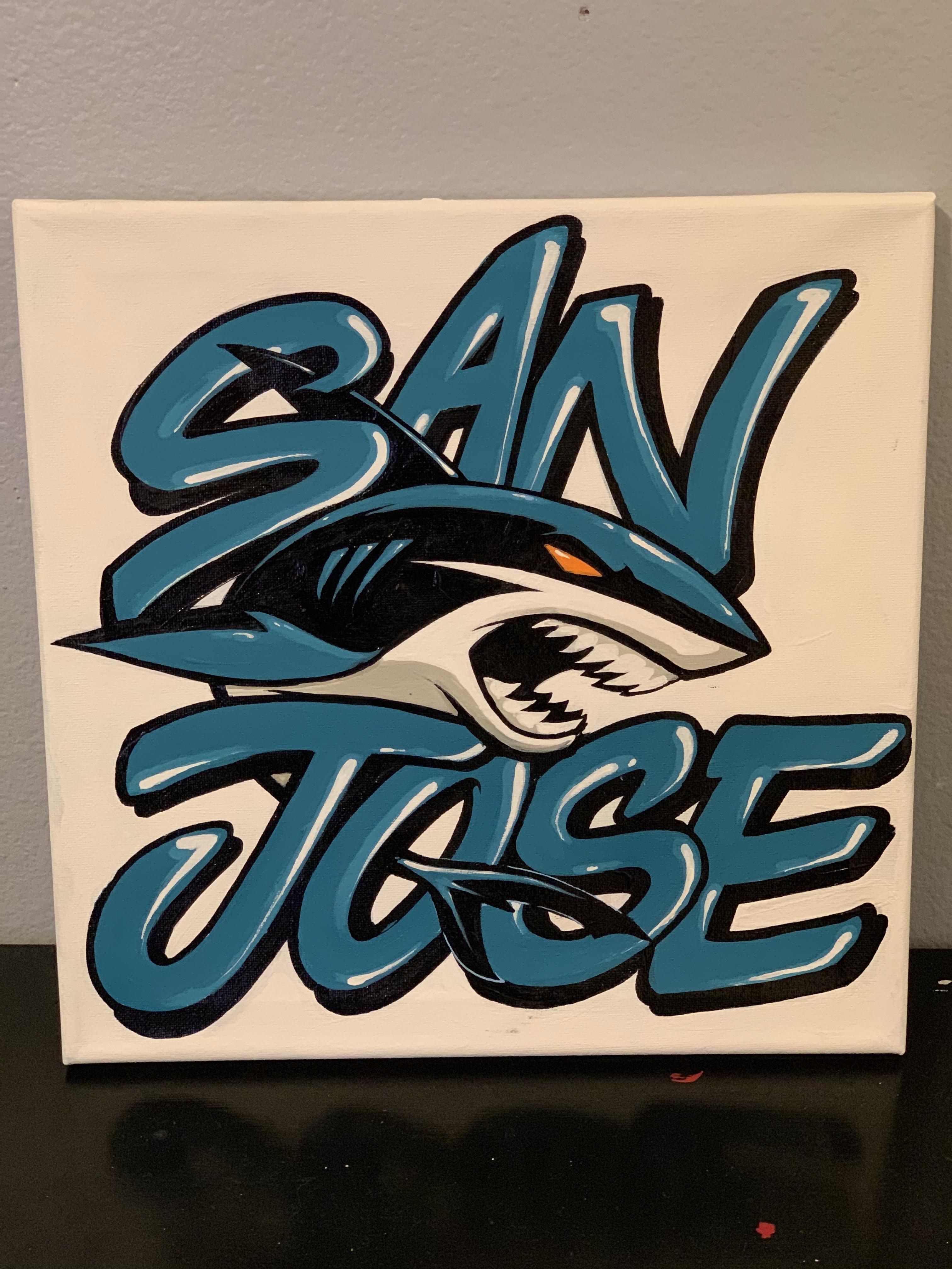 San Jose sharks hand painted canvas for sale r/SanJoseSharks