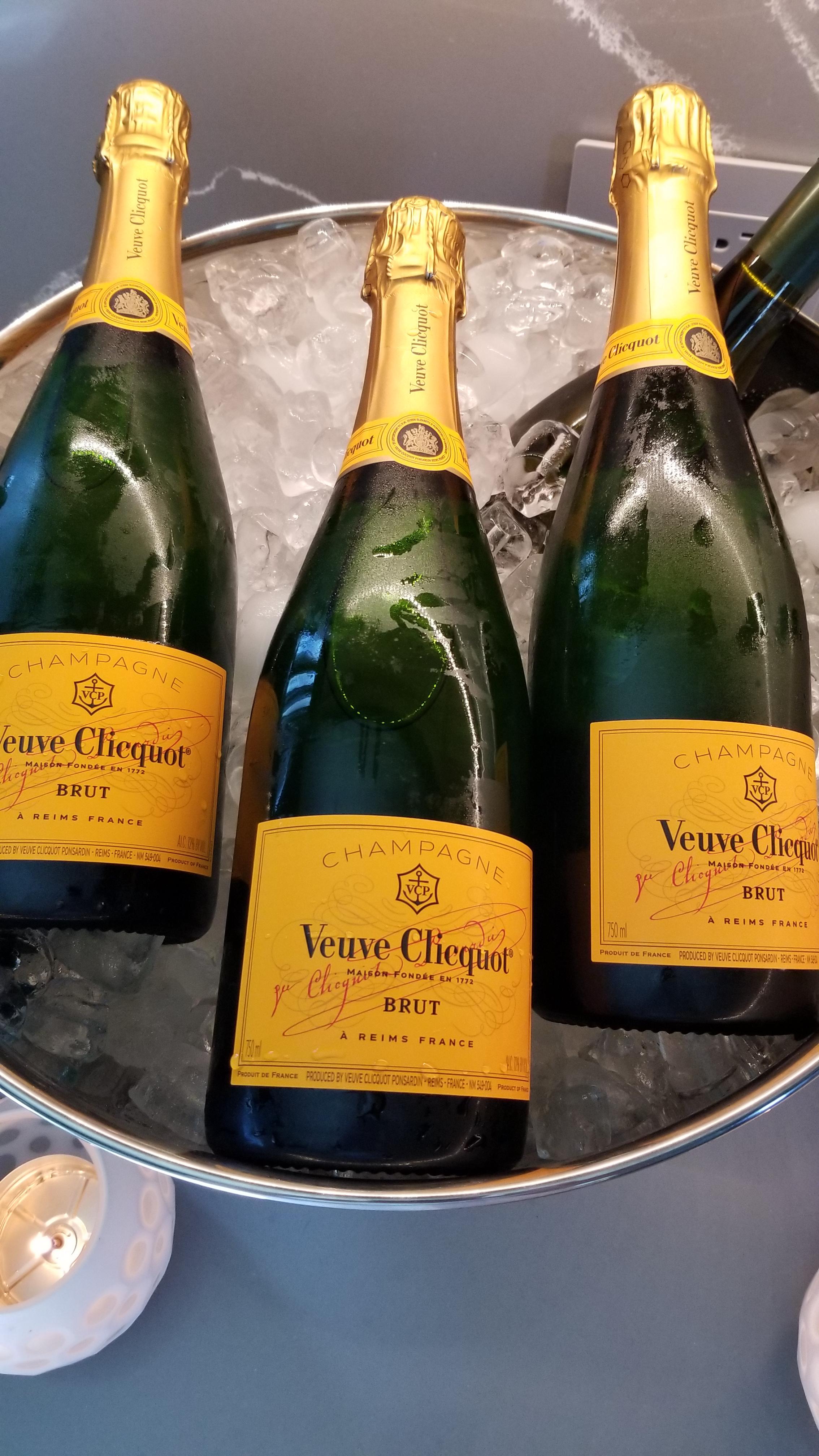 Veuve Clicquot Champagne. Three are better than one. Always fun