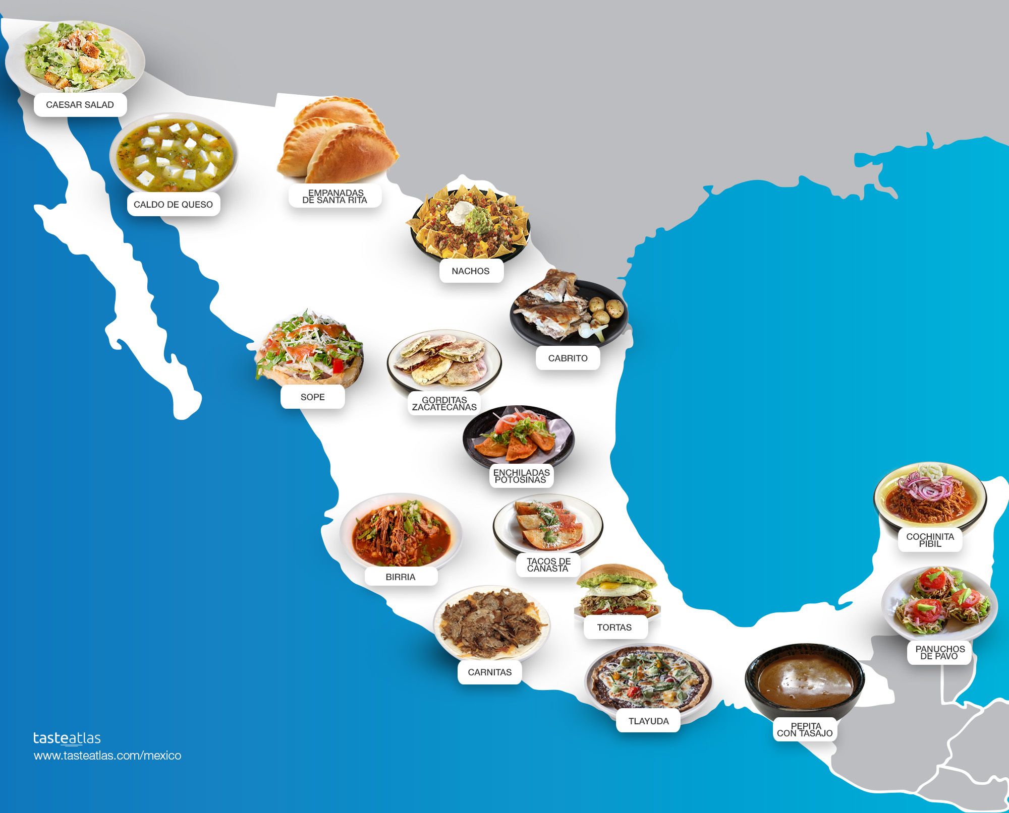 Authentic Mexican dishes r/MapPorn