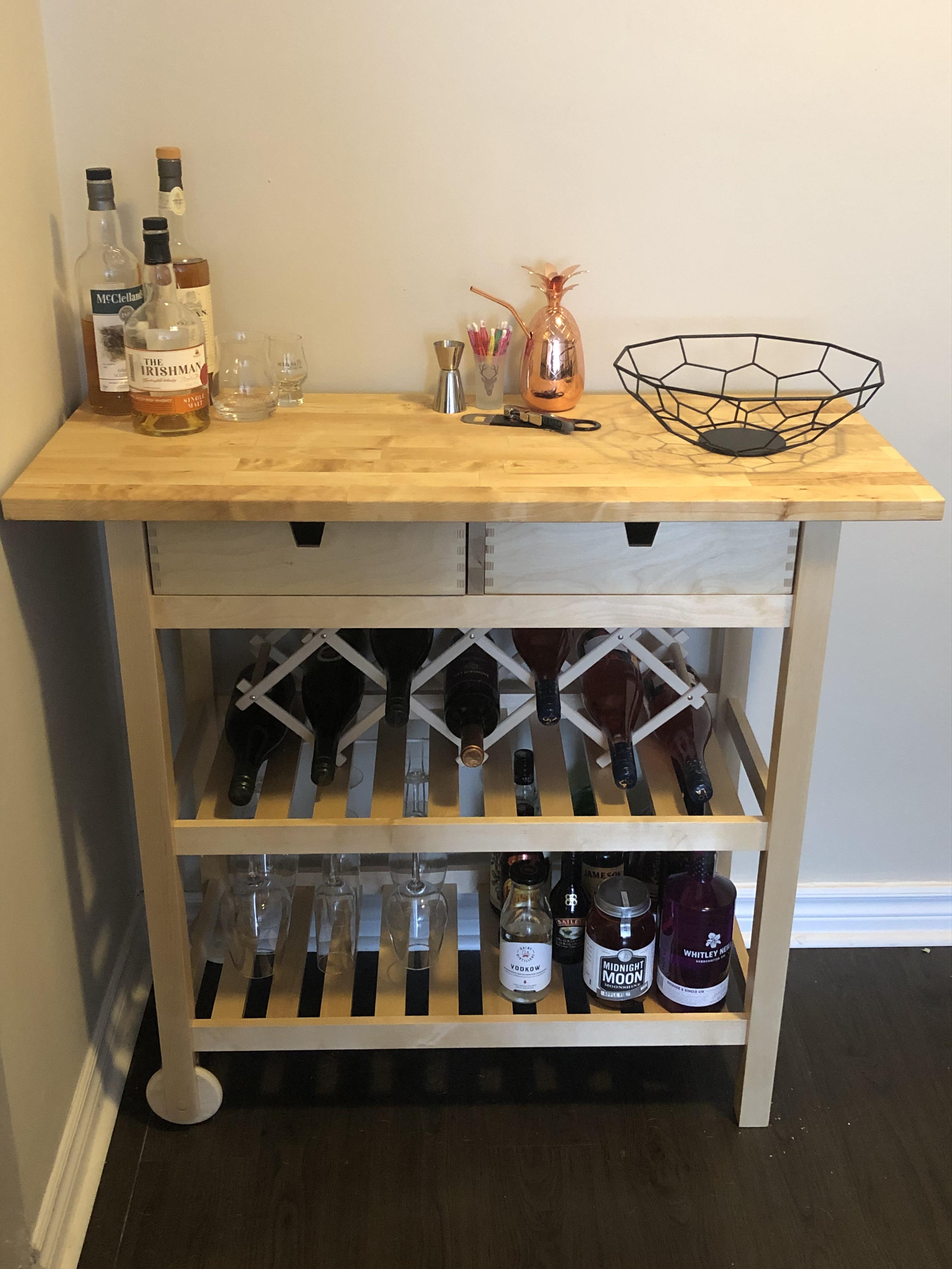 Forhoja Kitchen Cart to Bar r/ikeahacks