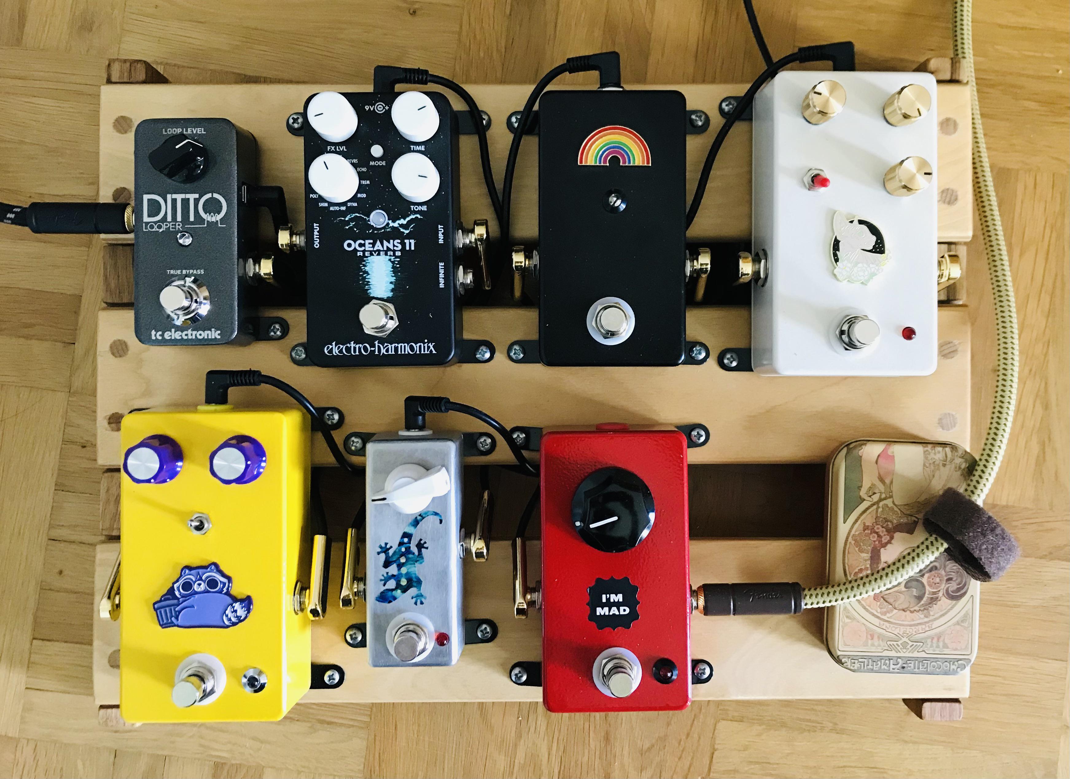 Finished my first board with mostly DIY pedals, see comments for what they are r/diypedals