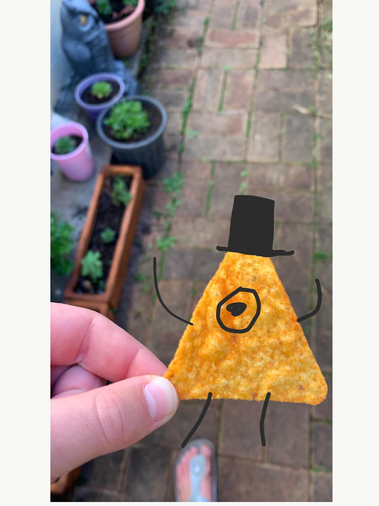 Bill cipher had returned! In delicious chip form r/gravityfalls