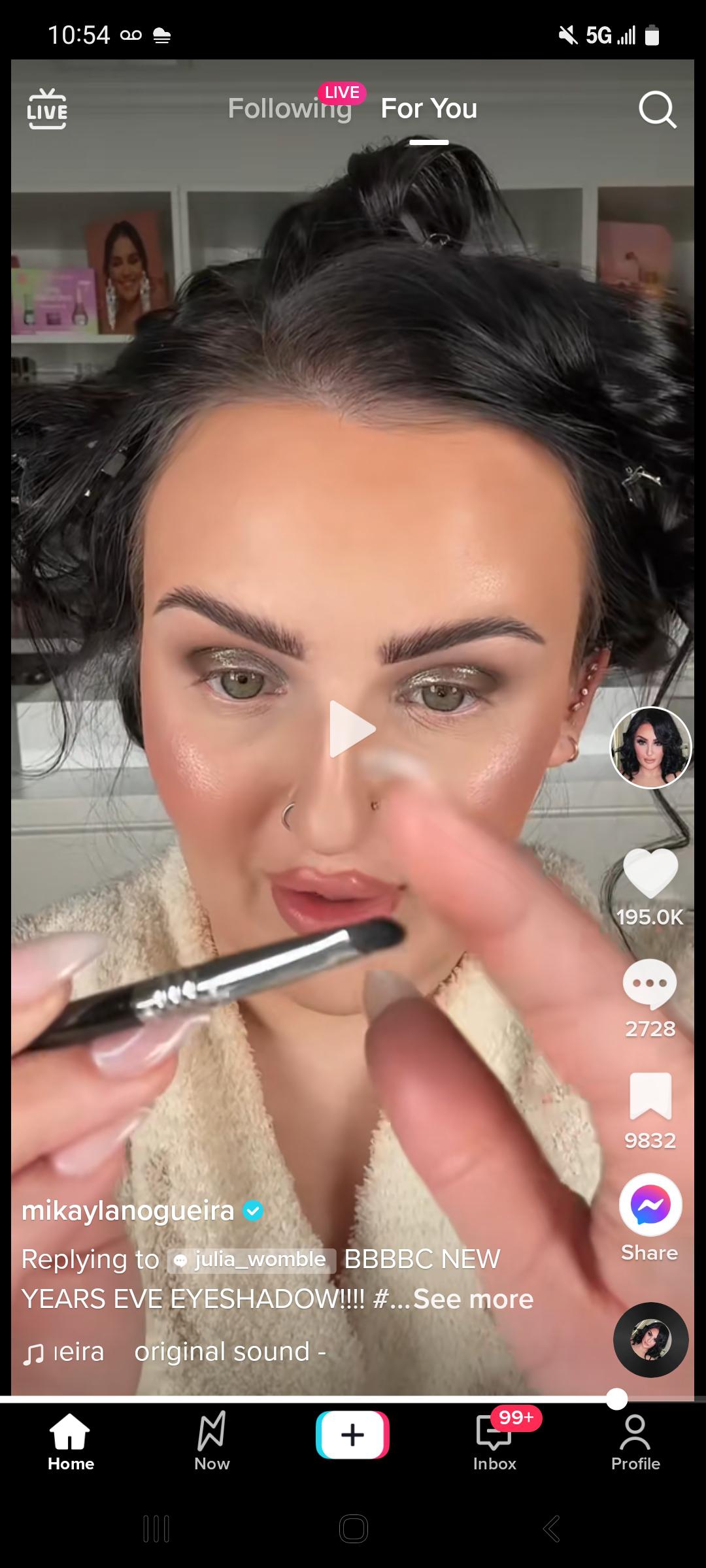 Did anyone catch where she licked her finger to get her brush wet THEN