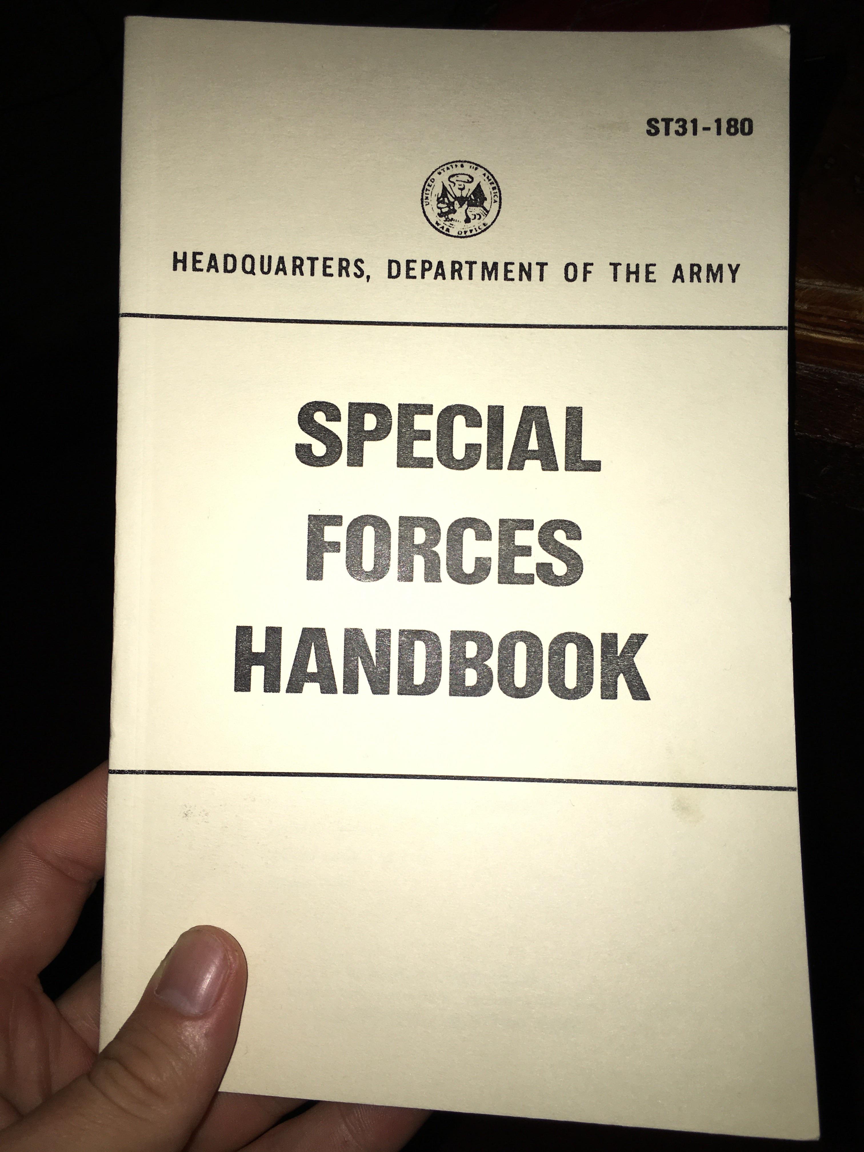Special Forces handbook from 1970 my mom just gifted me. Very cool! r