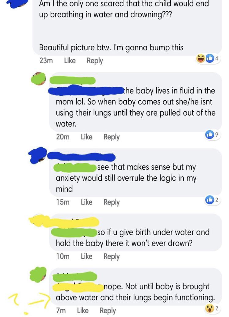 Babies don’t drown if they’ve been given birth underwater. That makes