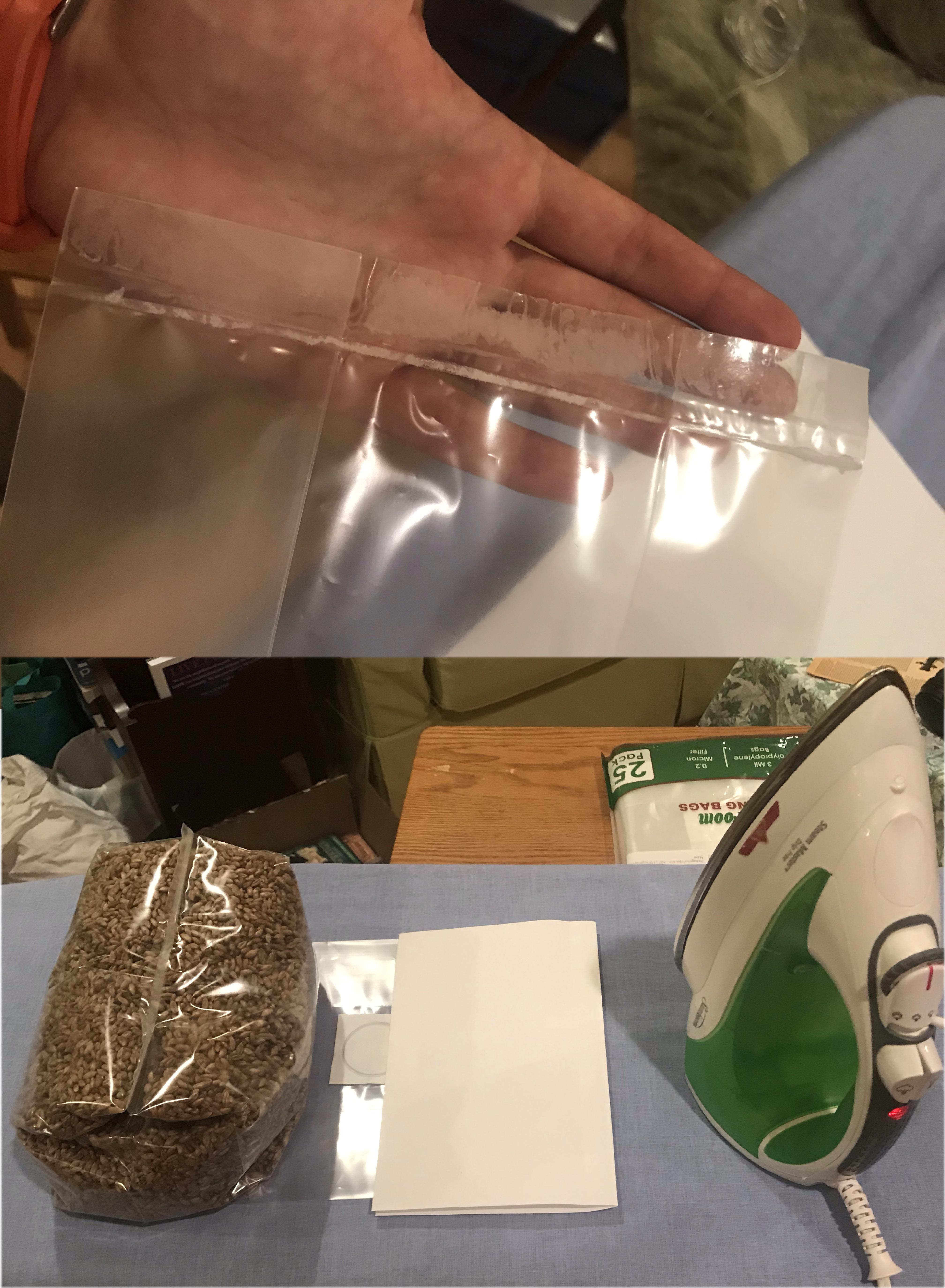 [Technique] Used a clothes iron to seal my grain spawn bags. Looks like