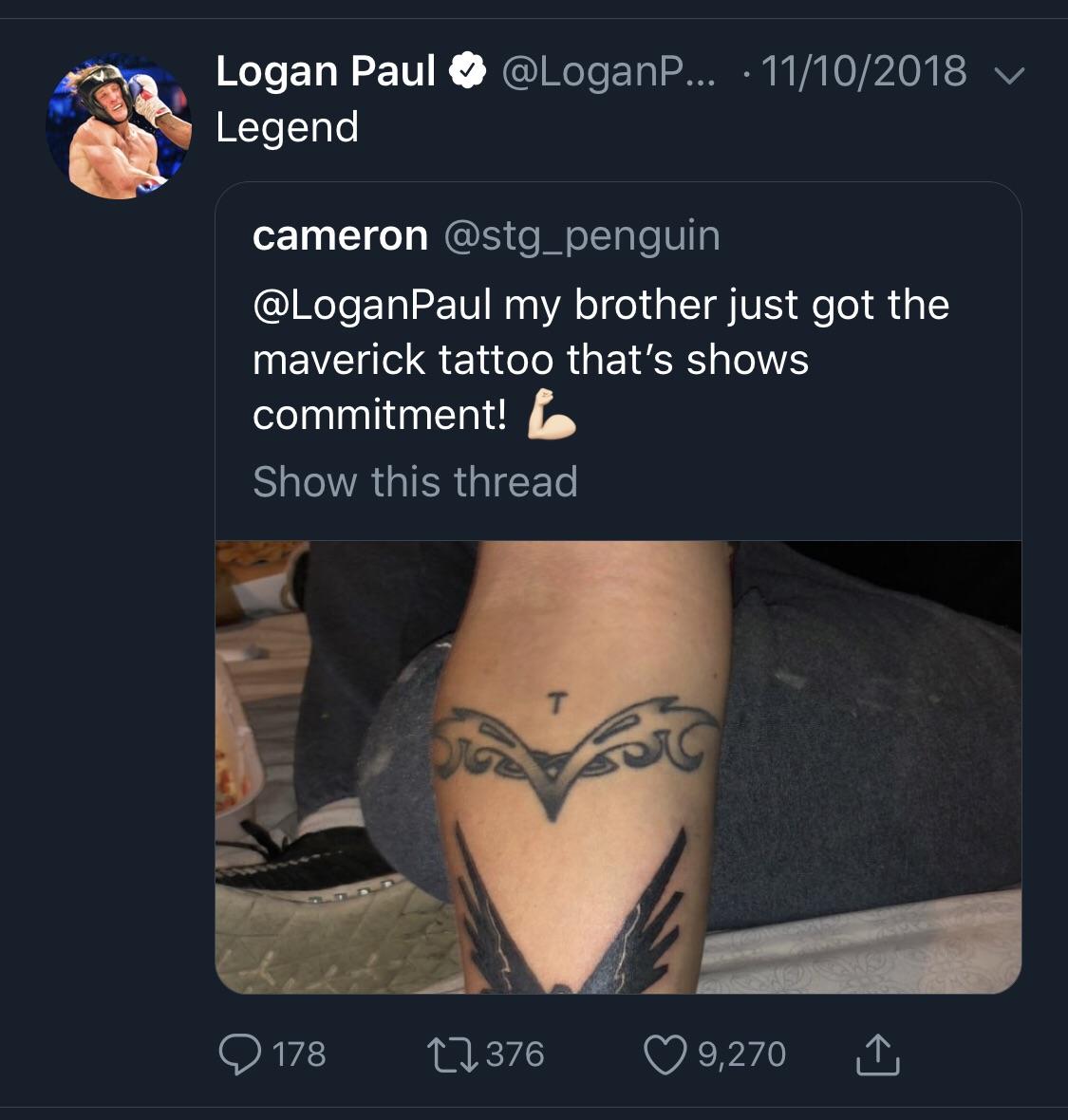 That kid is a legend for getting that tattoo and he will