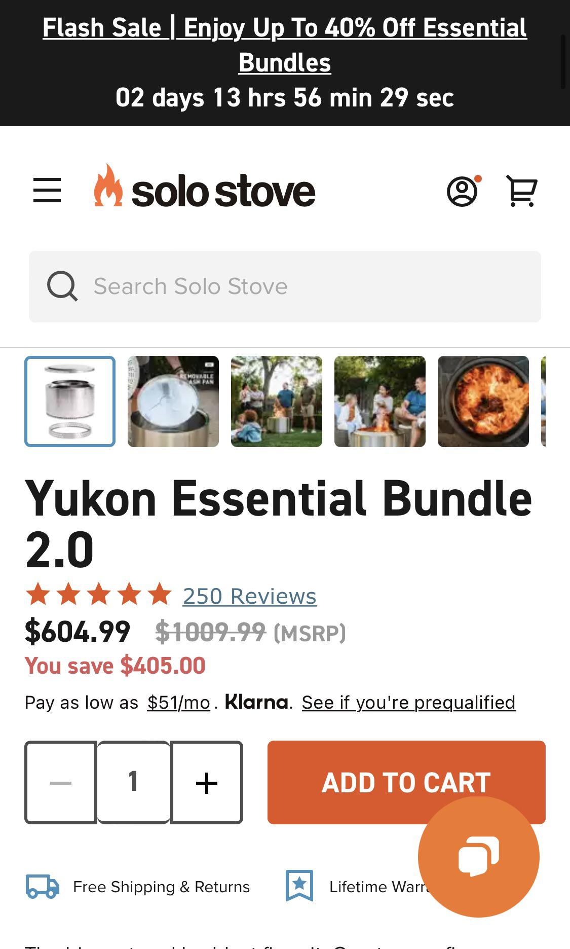 i very recently bought a solo stove and just today got a weekend sale