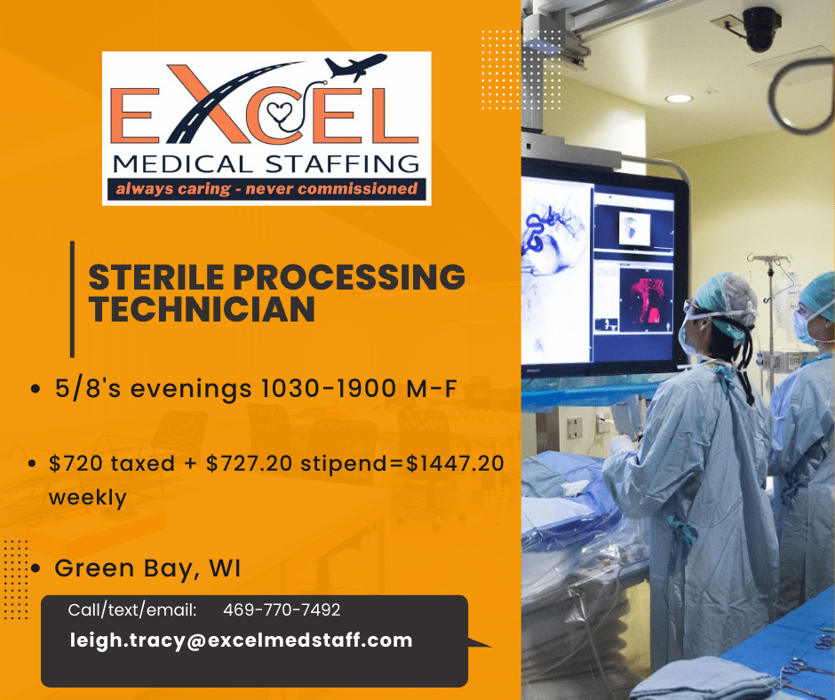Sterile Processing Tech job in Green Bay, Wisconsin! r/Allied_Health_Jobs