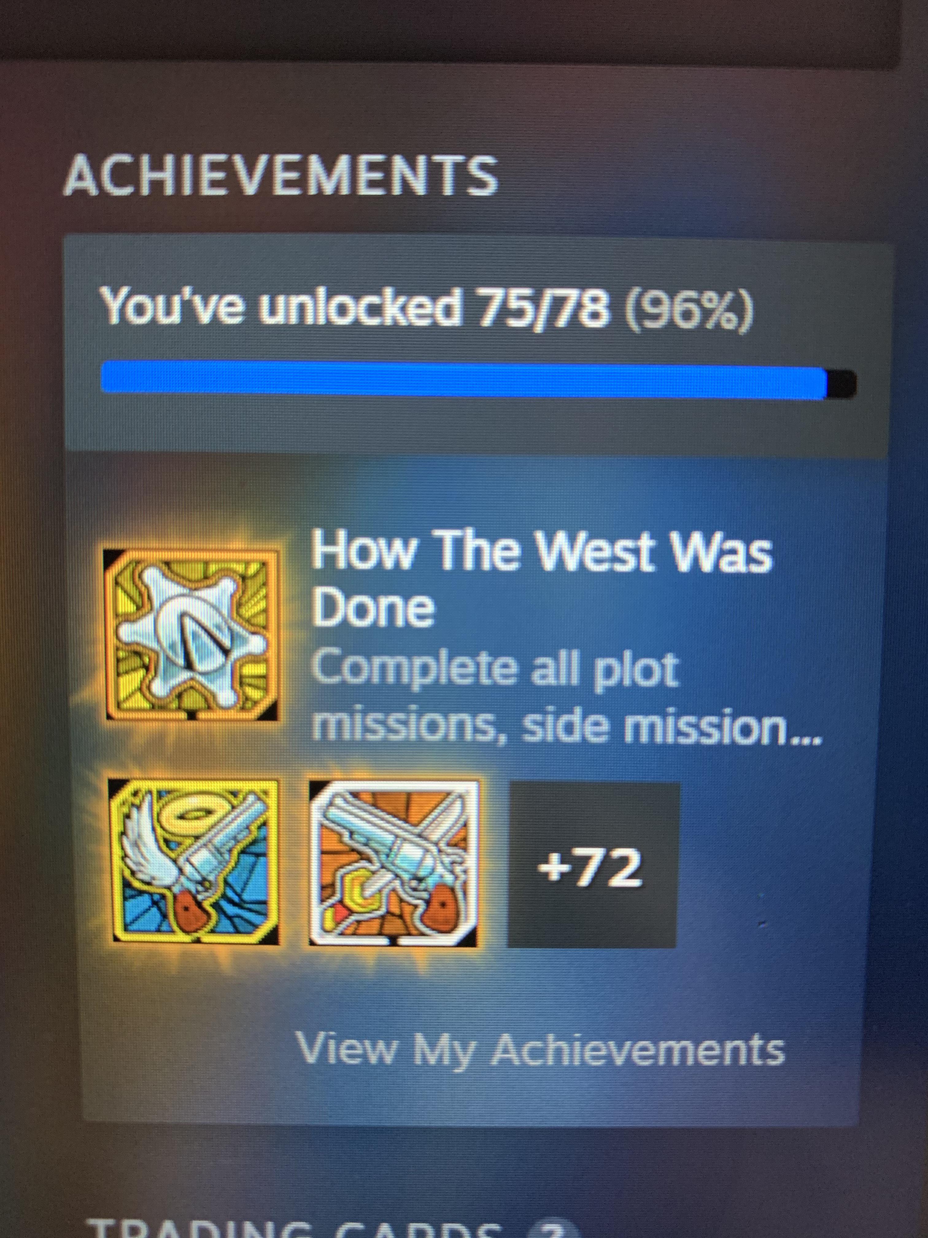 I thought i got all achievements but apparently there’s 78? Steam says
