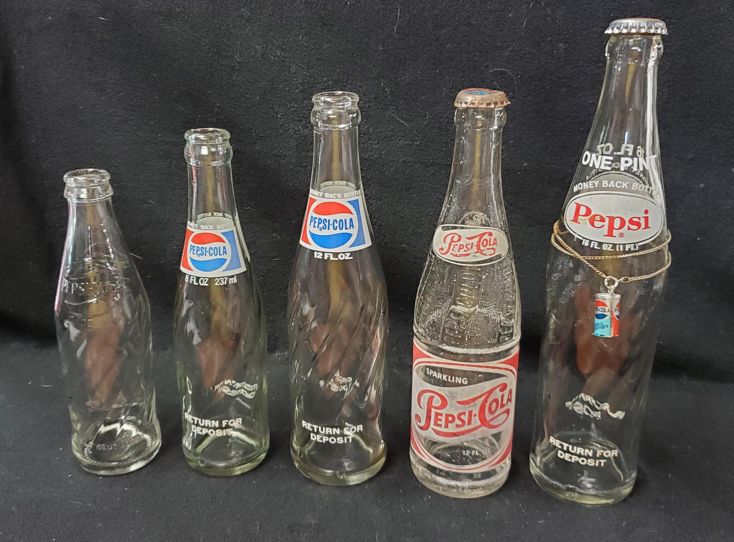 Glass returnable bottles & Pepsi charm r/Pepsi