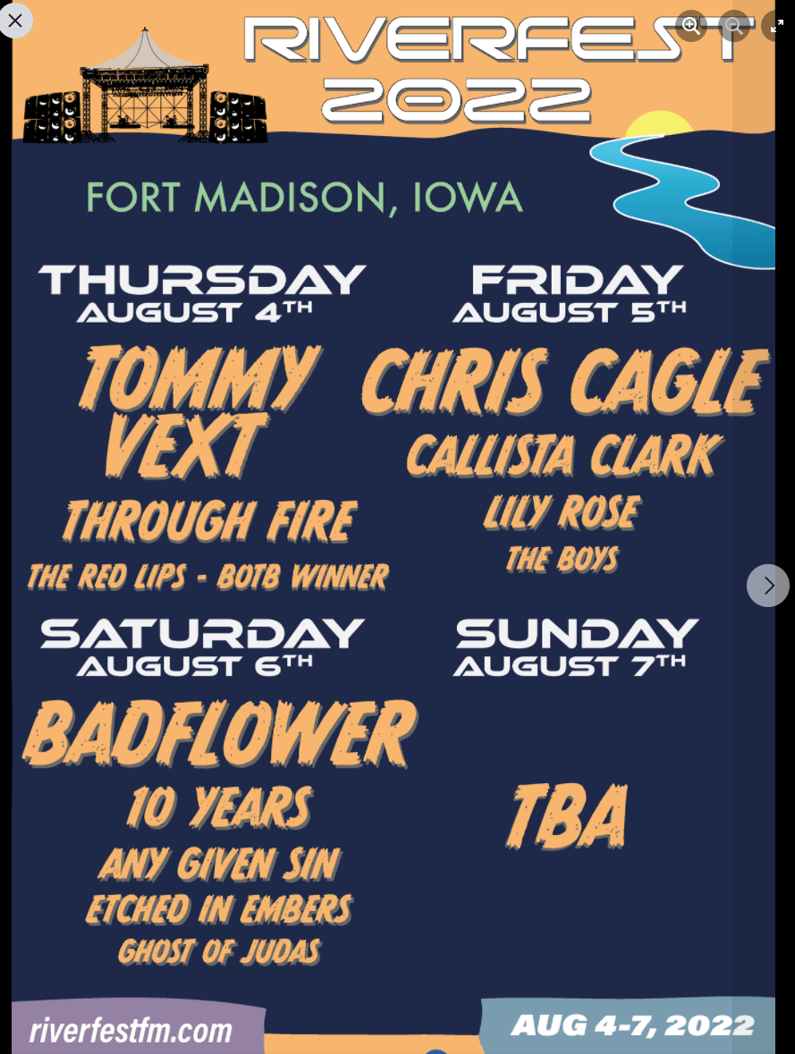 RiverFest 2022 Lineup r/10years