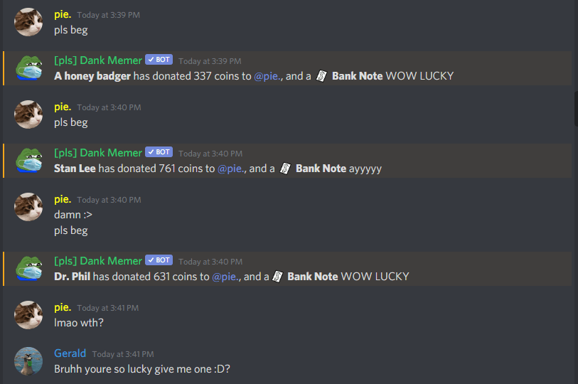Poggers, 3 Banknotes in a row lmao dankmemer