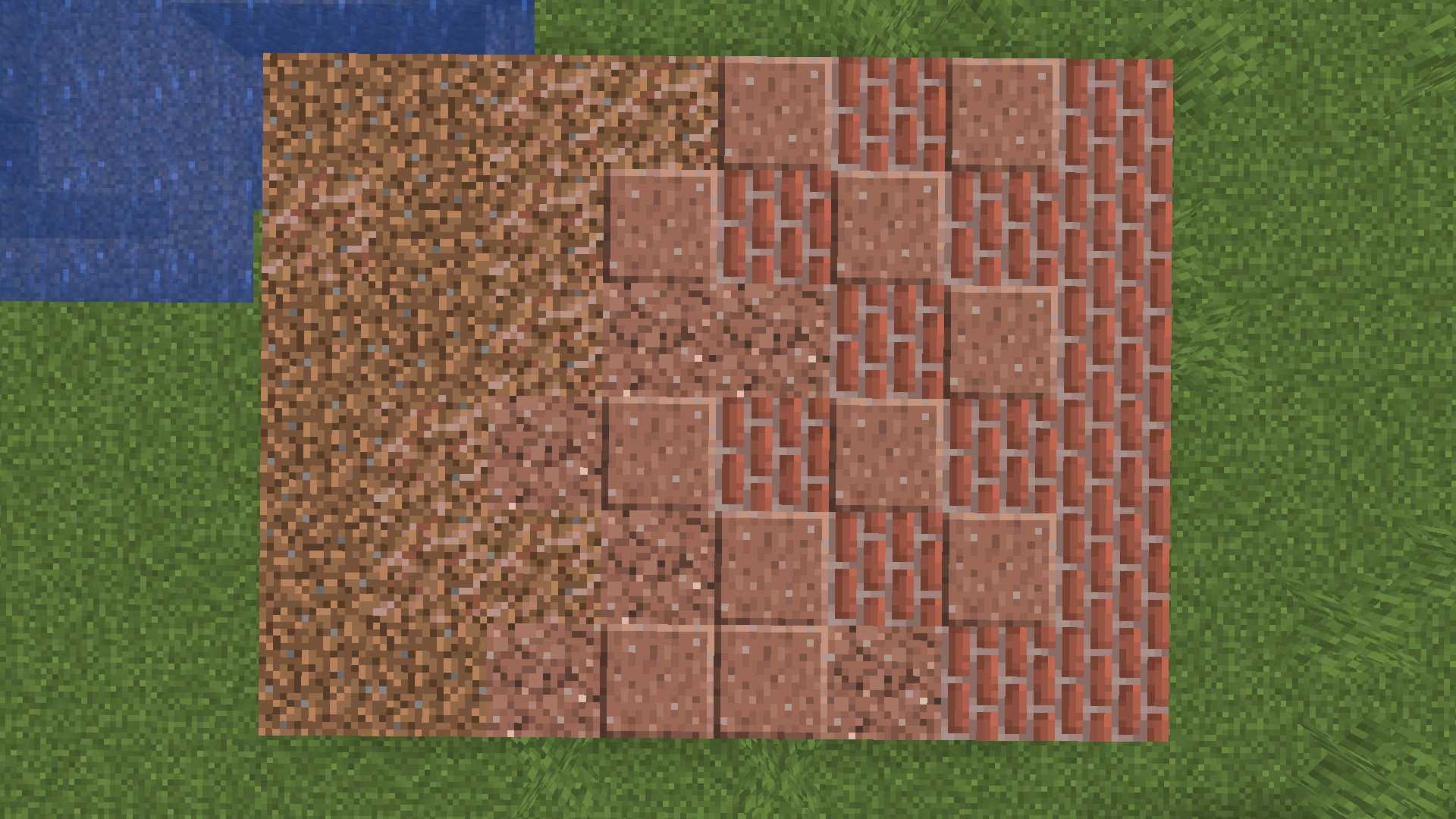 I made a gradient from dirt to bricks in the new snapshot. r/Minecraft