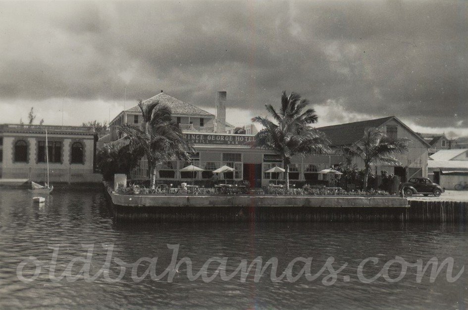 A view of the Prince Hotel, Nassau. Alongside is