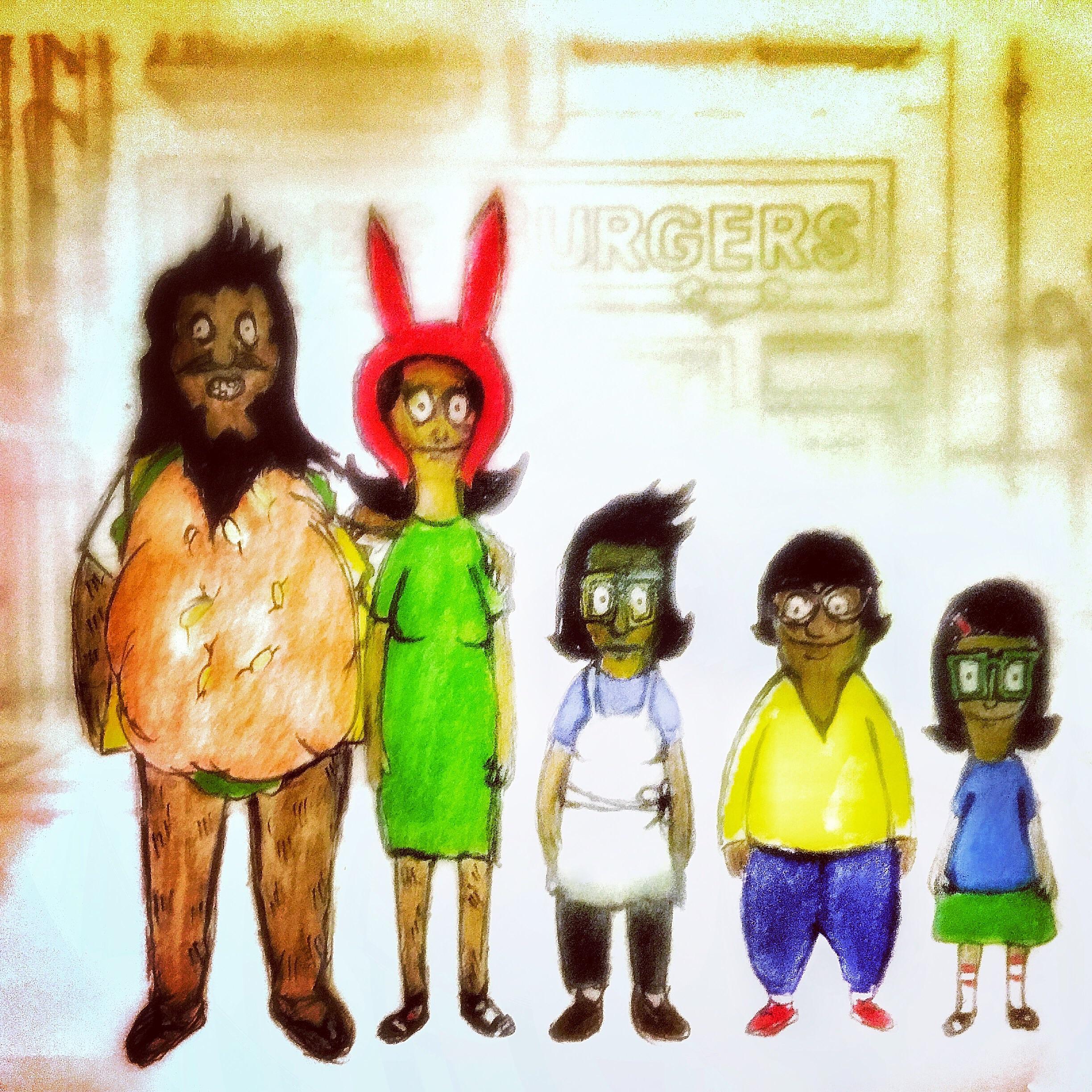 My fan art where I was imagining the Belcher's play musical chairs with