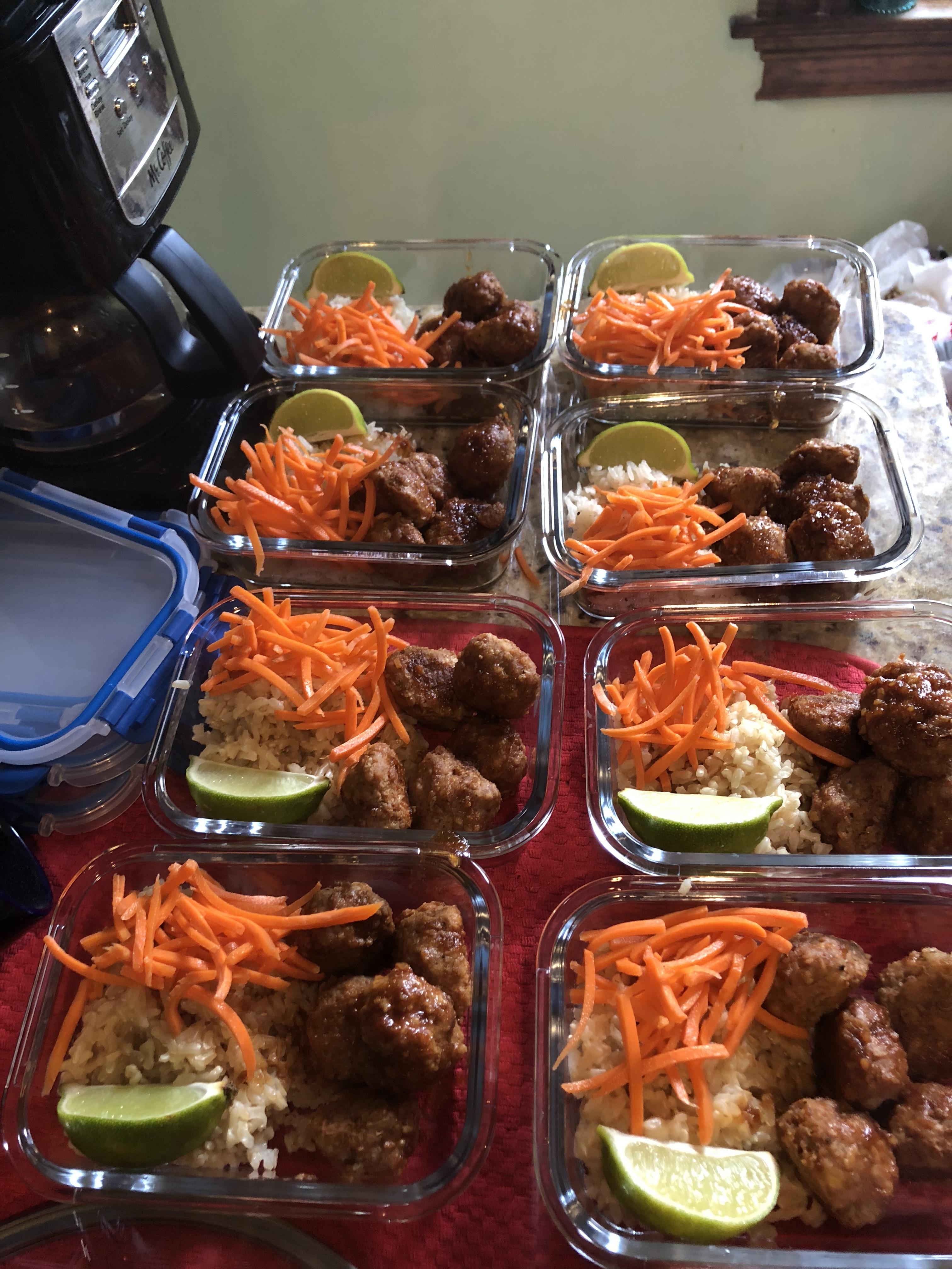 Meal Prep Labor Day Those Sriracha turkey meatballs I saw somewhere