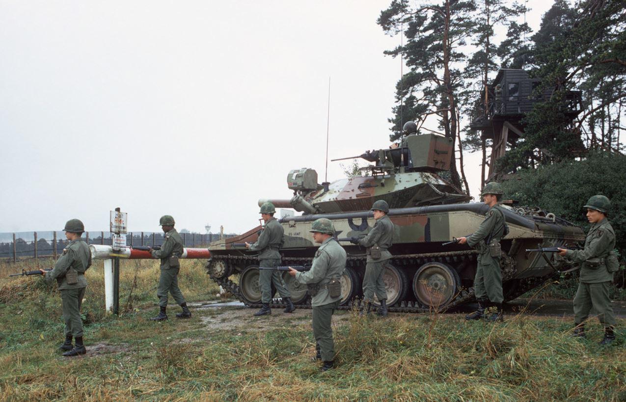 An M551 of the 11th ACR at the inner German border in the Fulda Gap