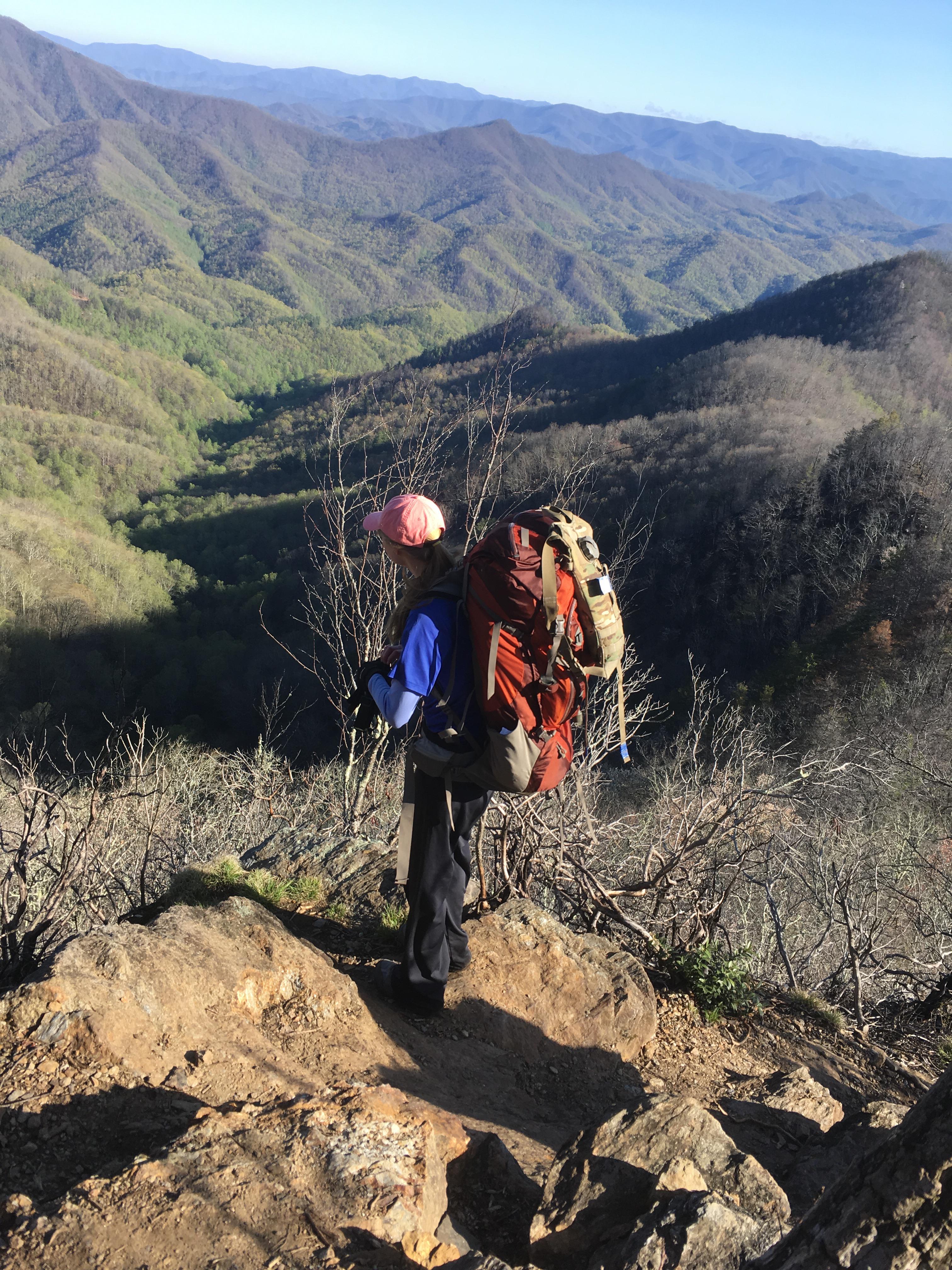 Backpacking a section of the Appalachian Trail in North Carolina last April. Hiked 28 miles in
