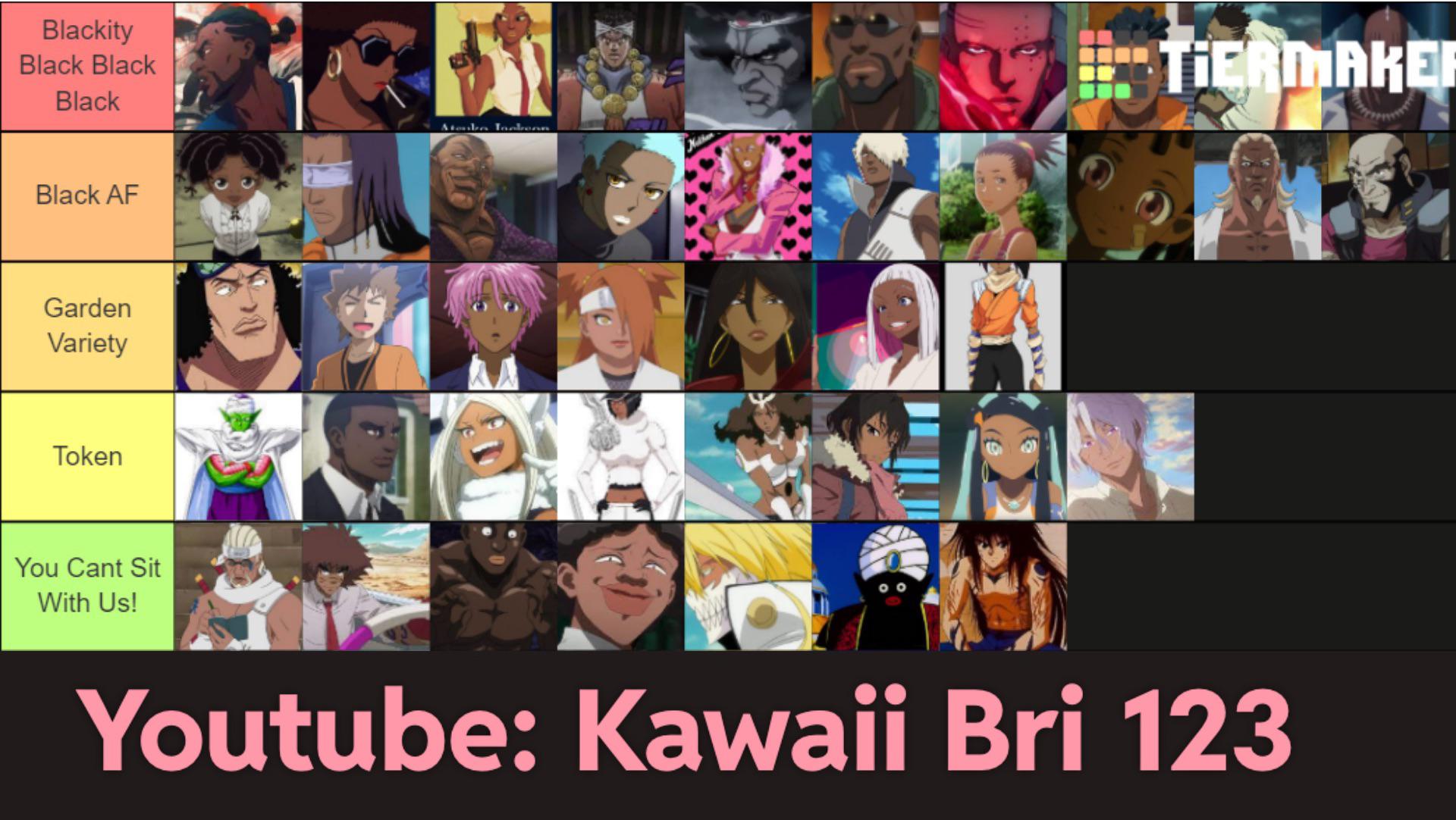 Anime Tier List Black character design r/Blerds