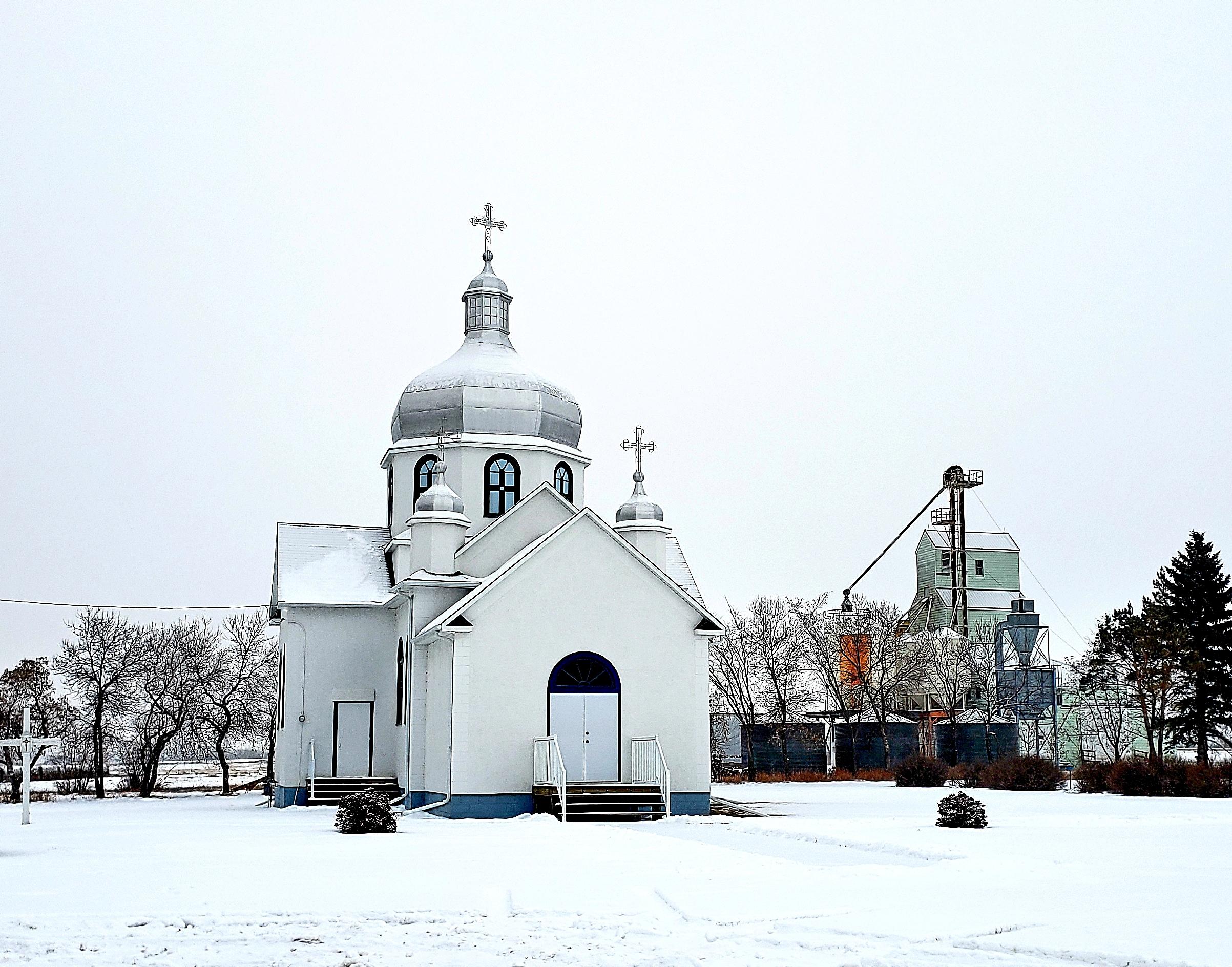 Ukrainian Catholic Church in a village of Myrnam, Alberta, Canada r
