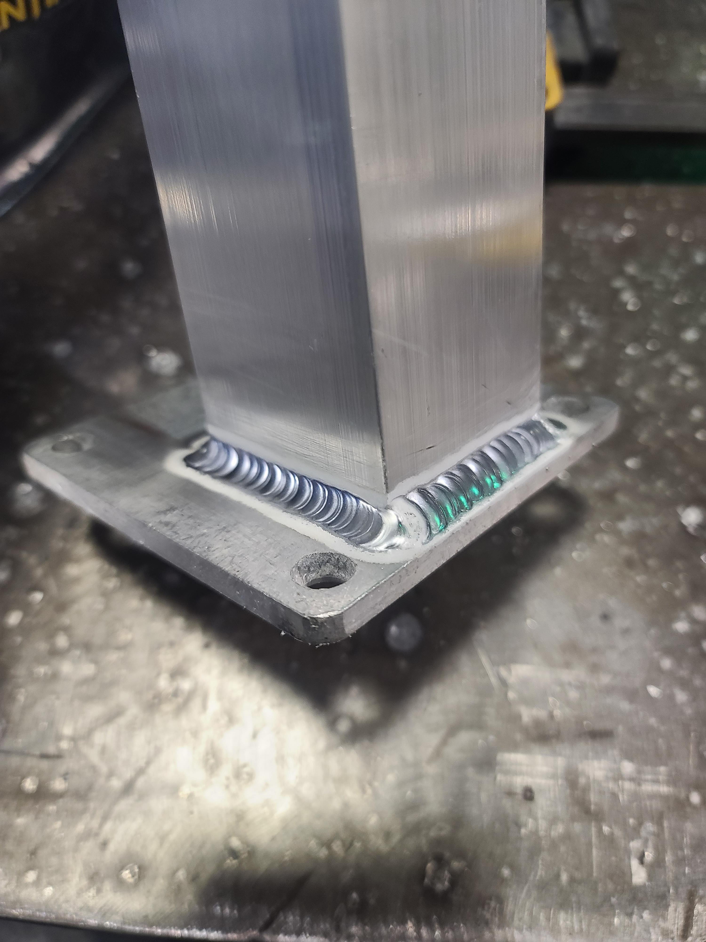 quarter inch aluminum plate to 0.095" square tubing r/Welding
